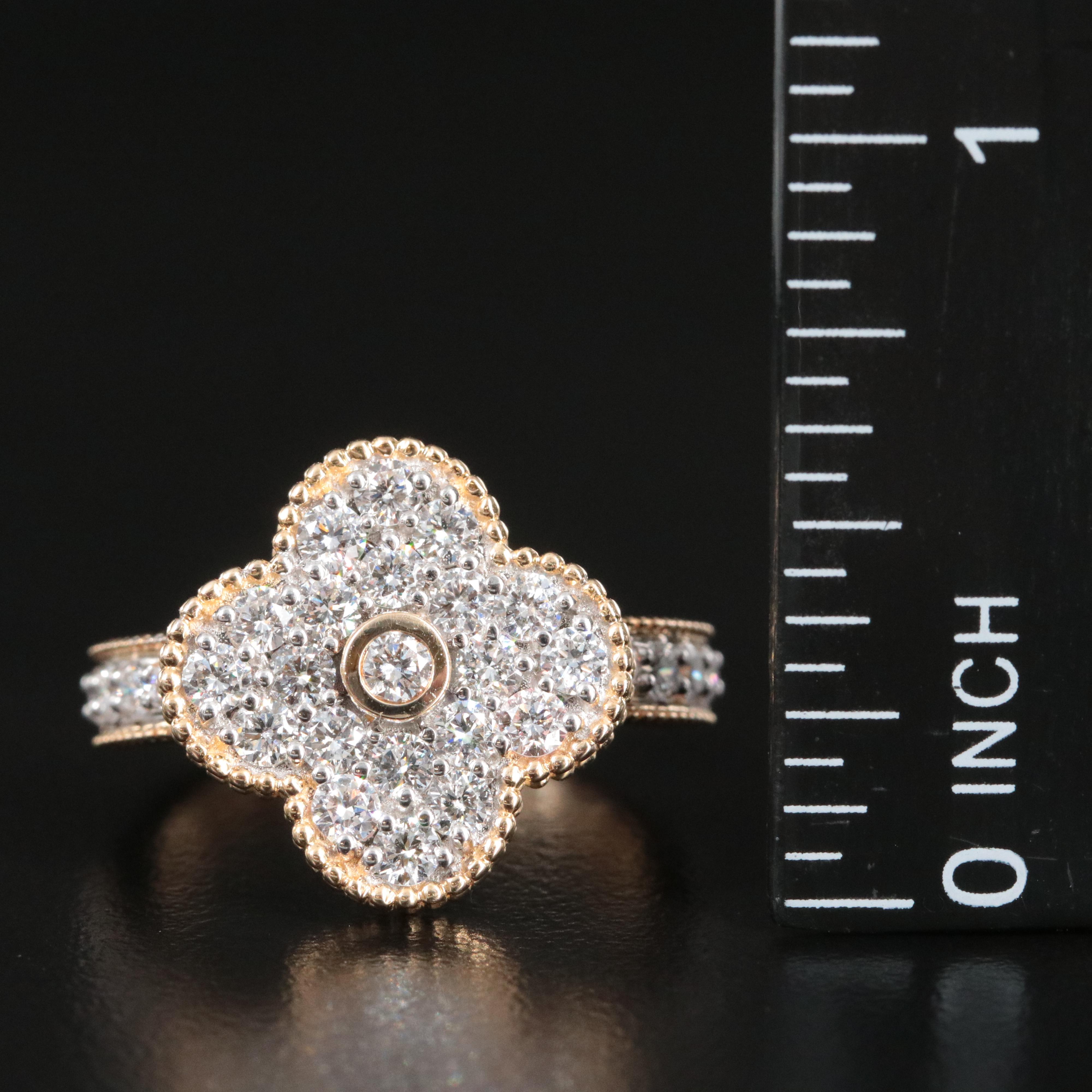 14K 1.25 CTW Lab Grown Diamond Quatrefoil Ring