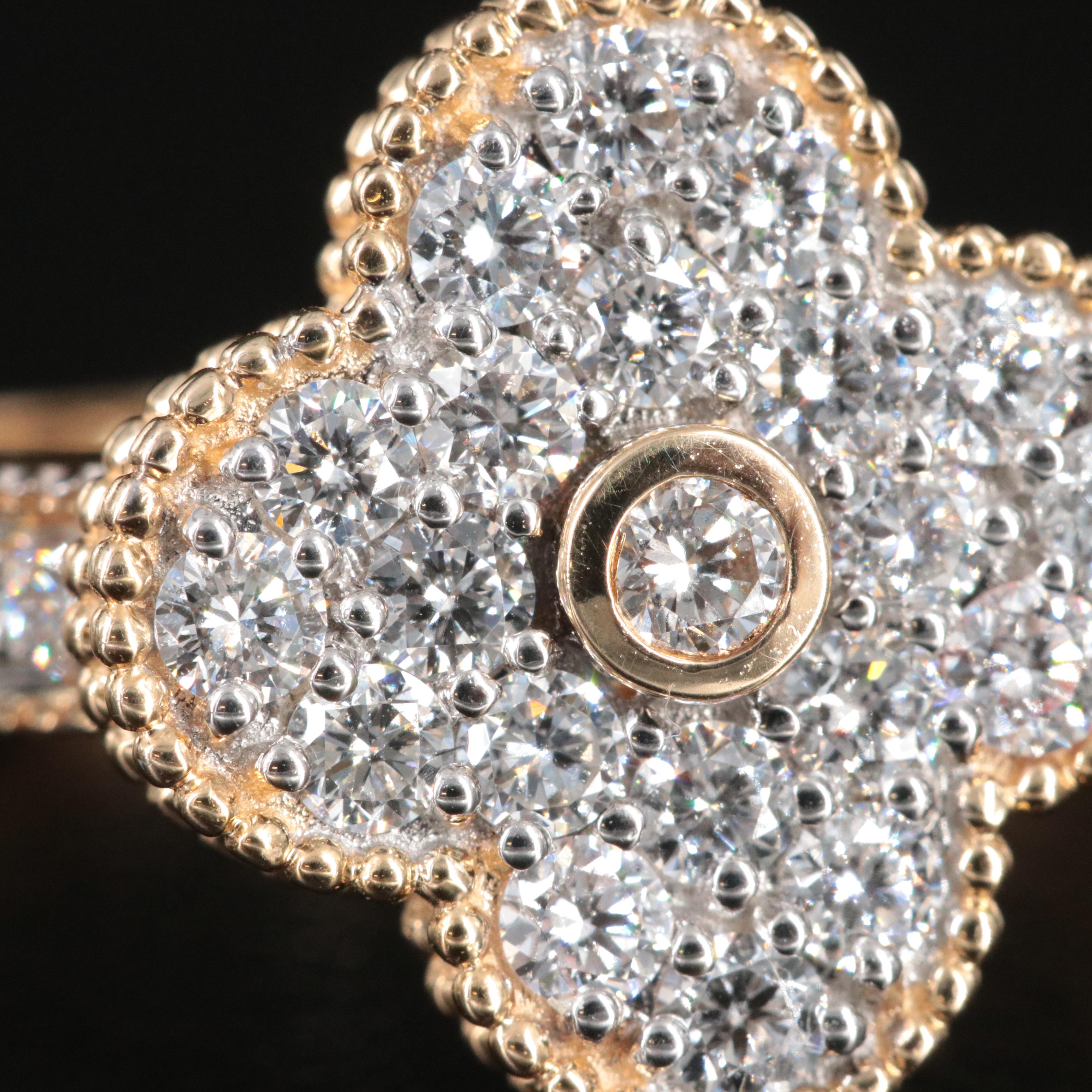 14K 1.25 CTW Lab Grown Diamond Quatrefoil Ring