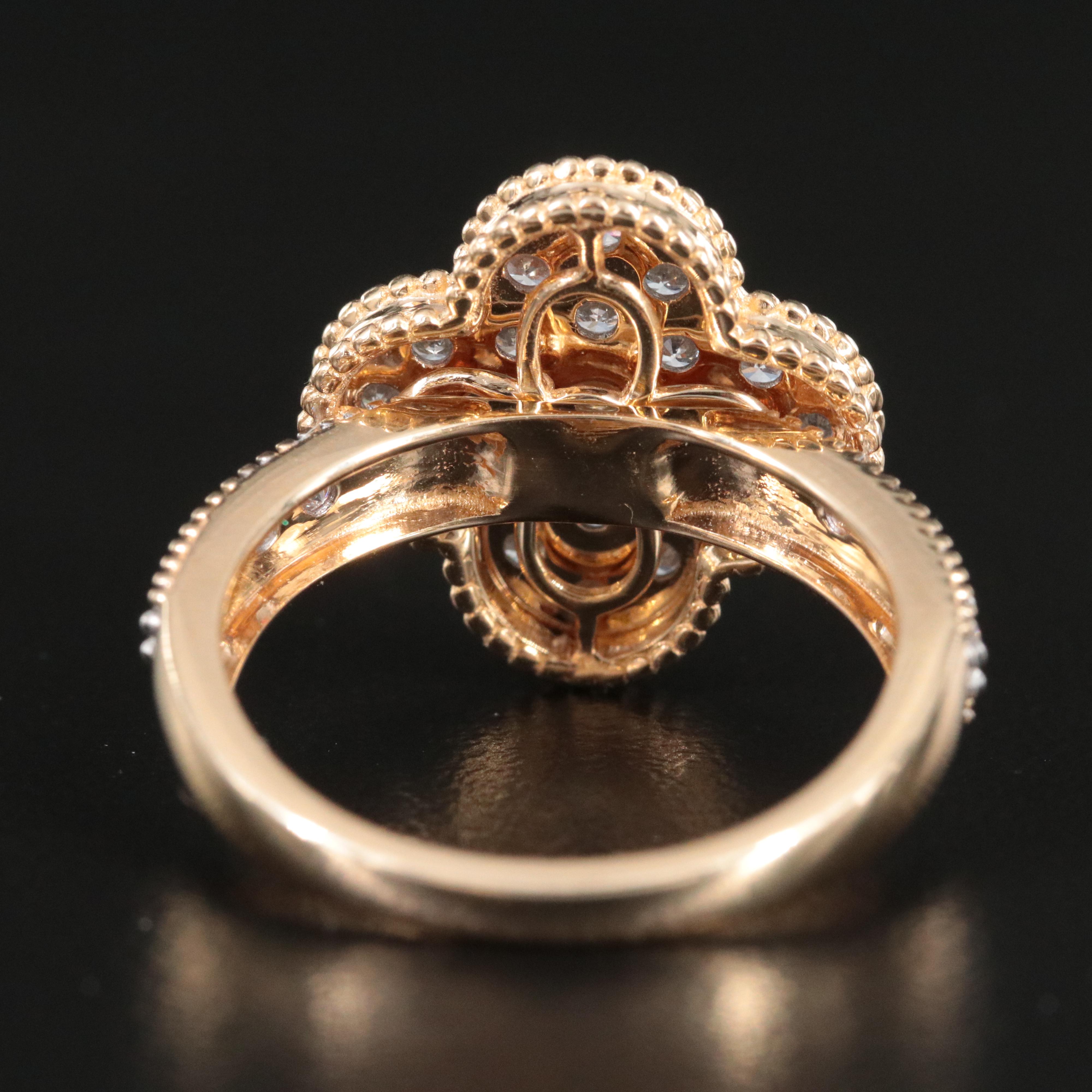 14K 1.25 CTW Lab Grown Diamond Quatrefoil Ring