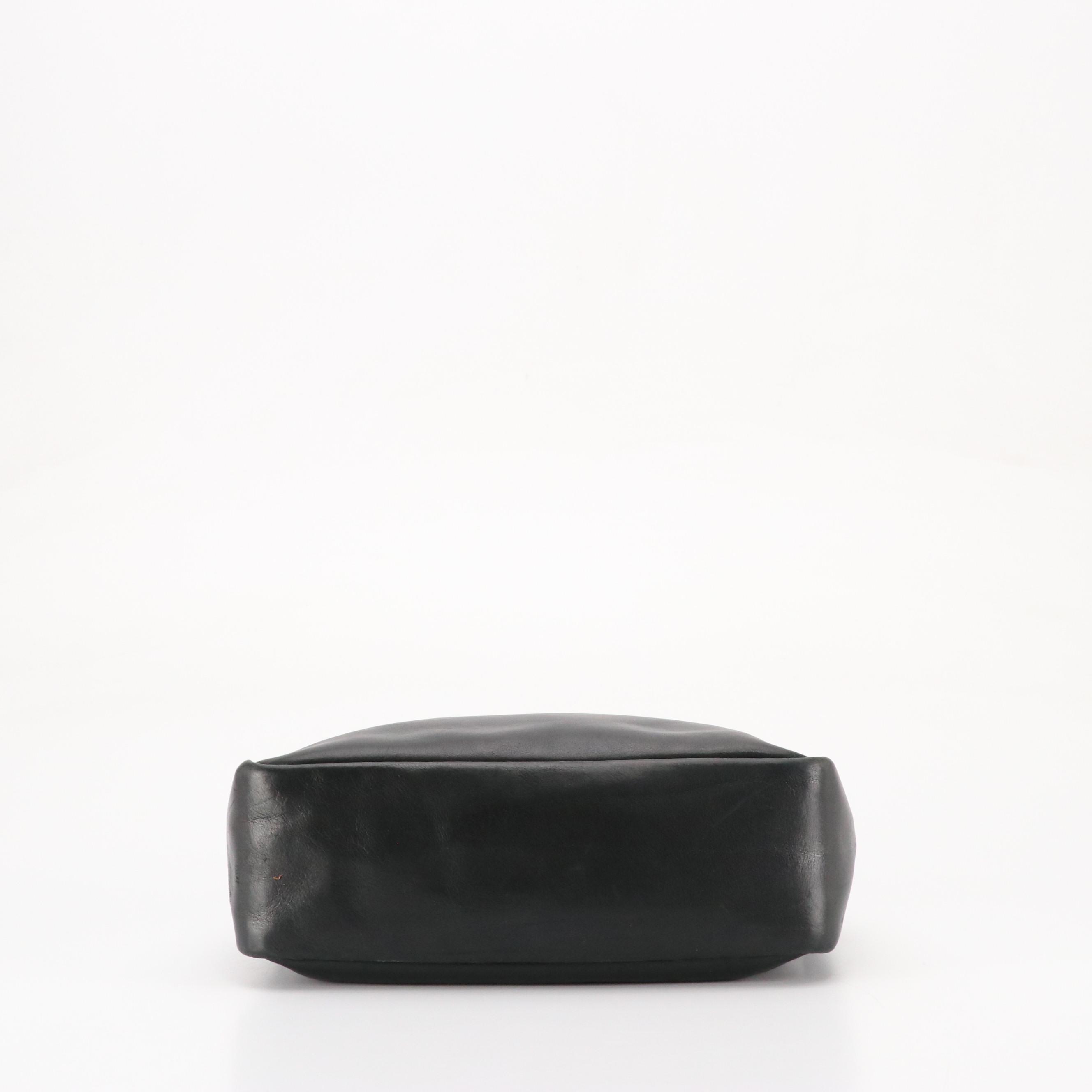 Gucci Bamboo Black Leather Top Handle Bag