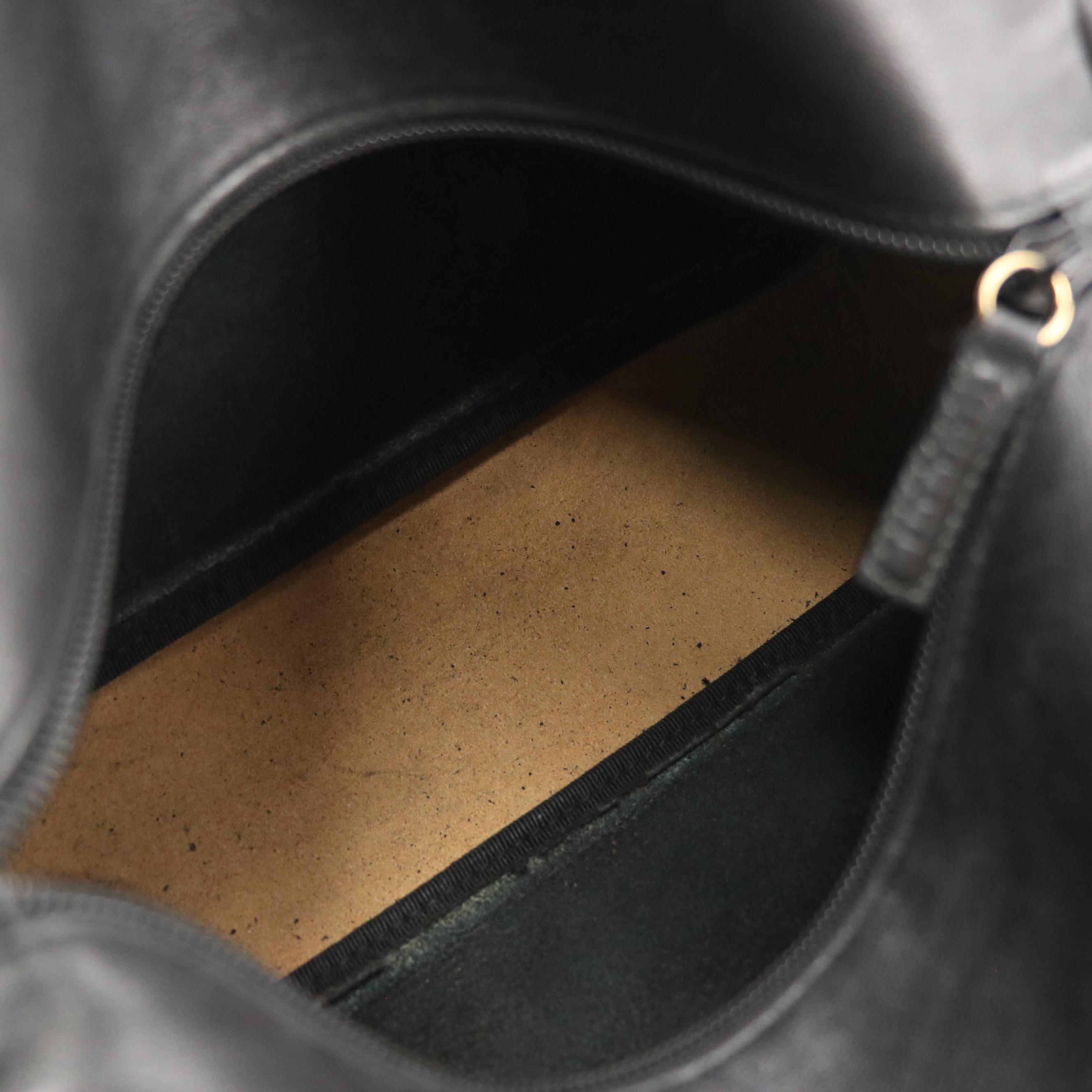 Gucci Bamboo Black Leather Top Handle Bag