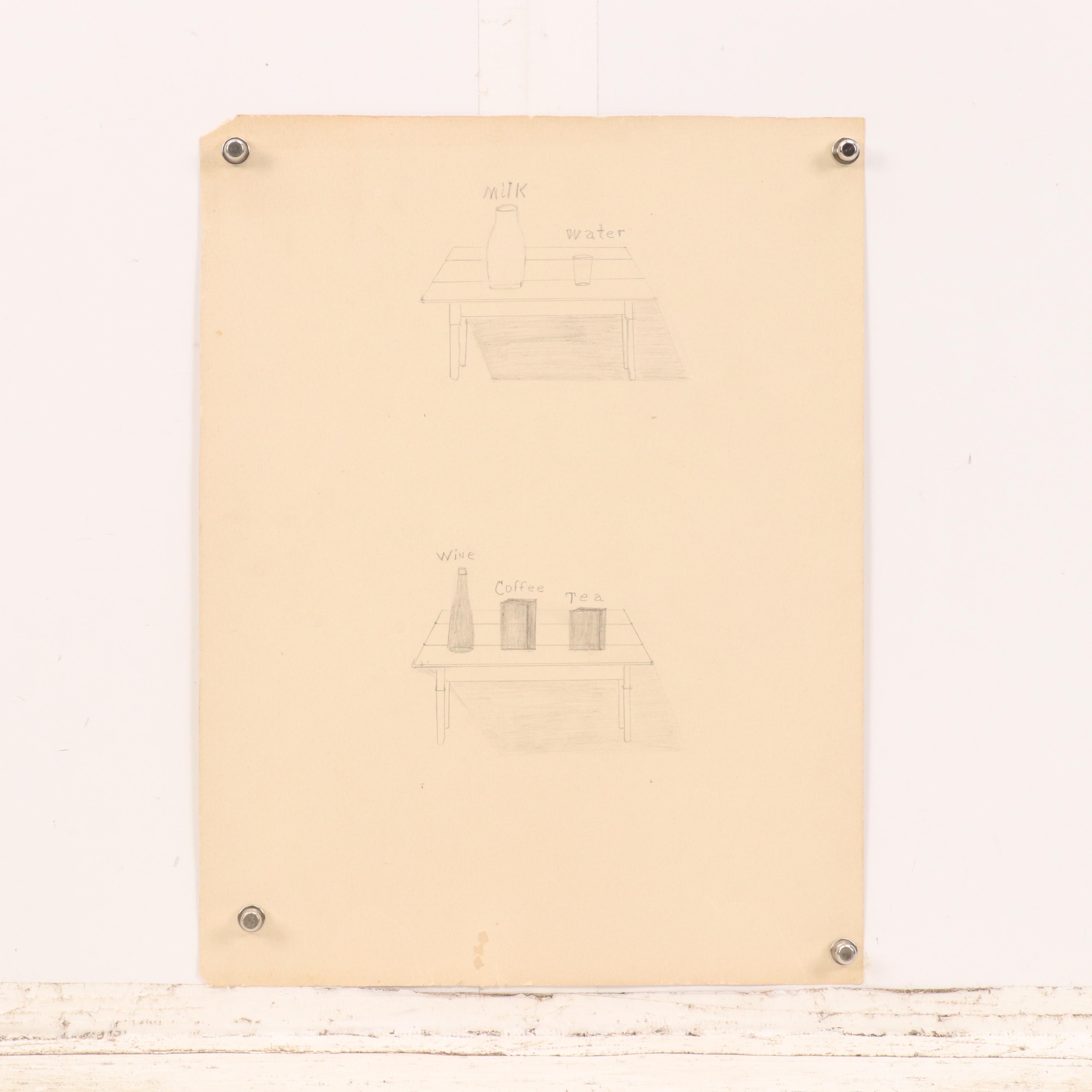 Oil Painting Studies and Graphite Drawing, Late 20th / 21st Century