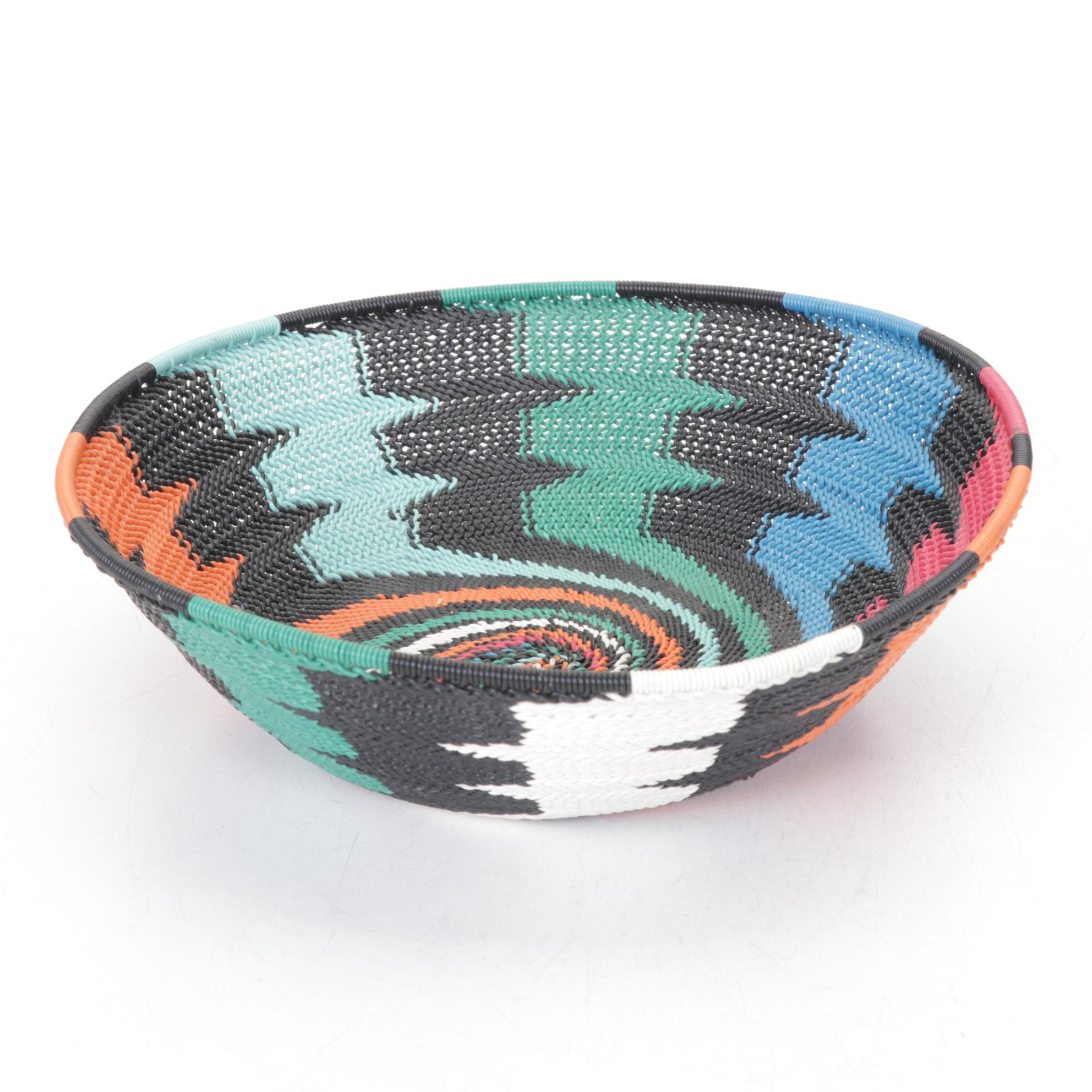 South African Zulu Telephone Wire Woven Baskets