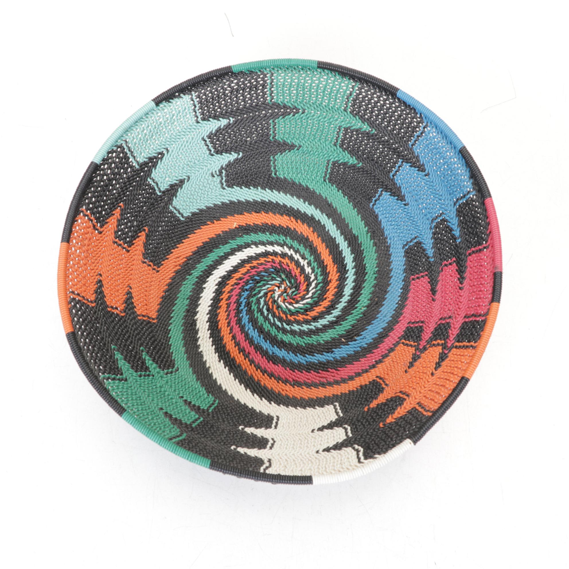 South African Zulu Telephone Wire Woven Baskets