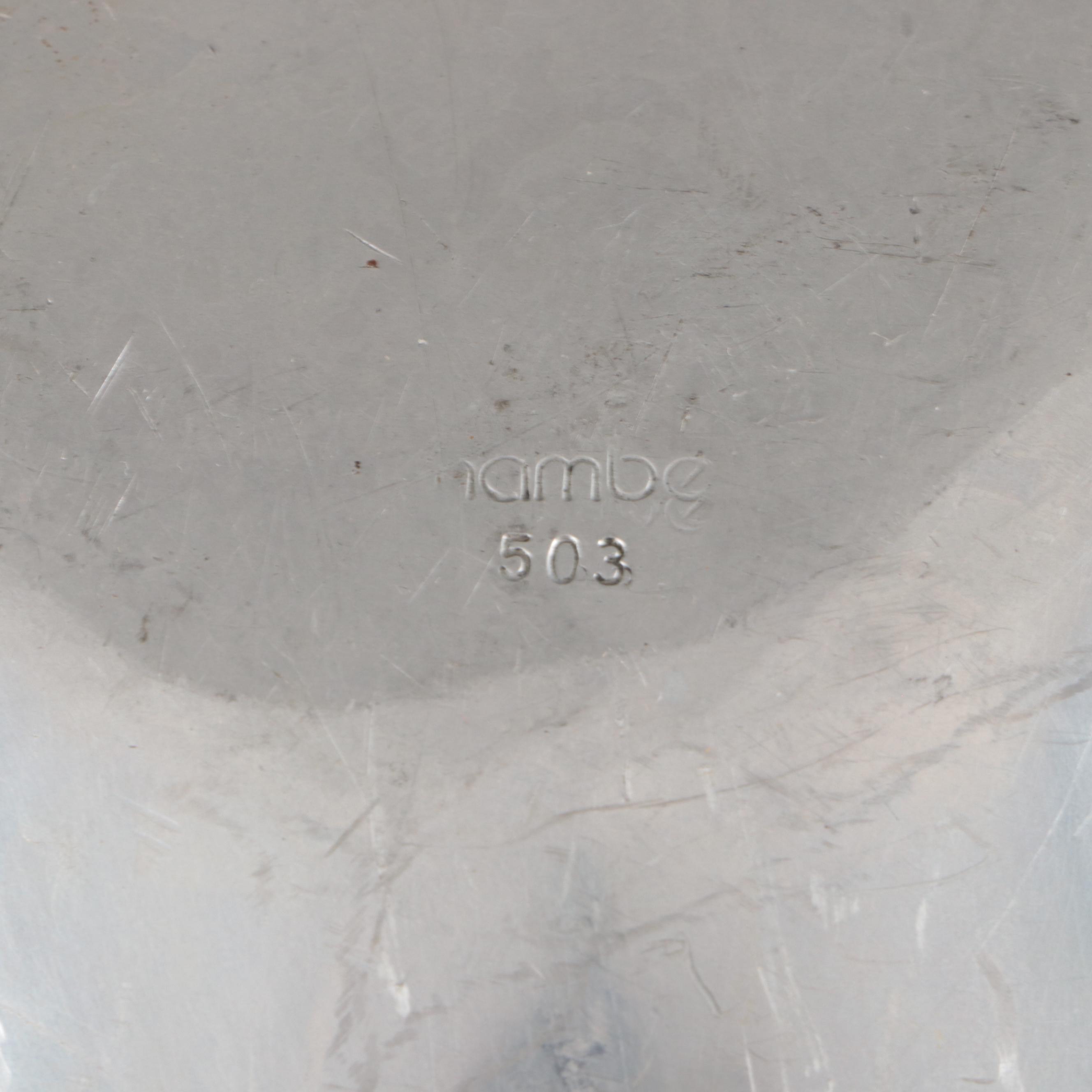 Nambe Bowl with Other Pewter and Metal Serving Pieces, 20th Century