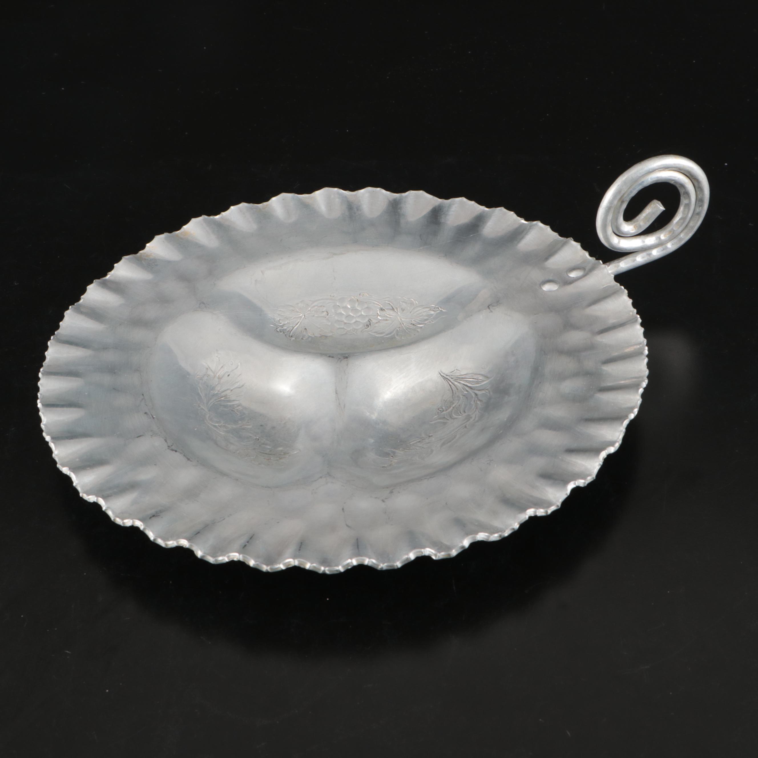 Nambe Bowl with Other Pewter and Metal Serving Pieces, 20th Century