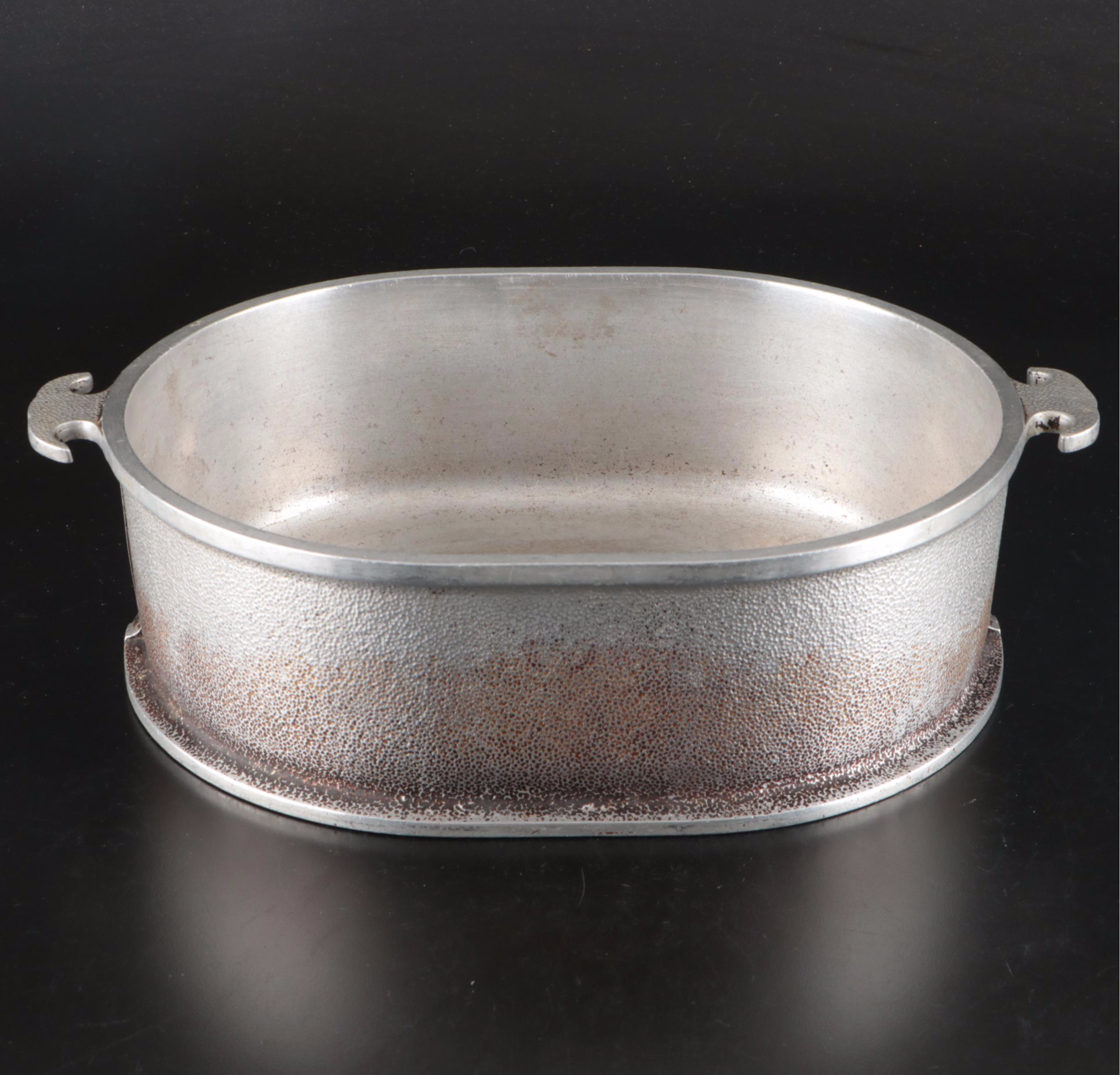 Nambe Bowl with Other Pewter and Metal Serving Pieces, 20th Century