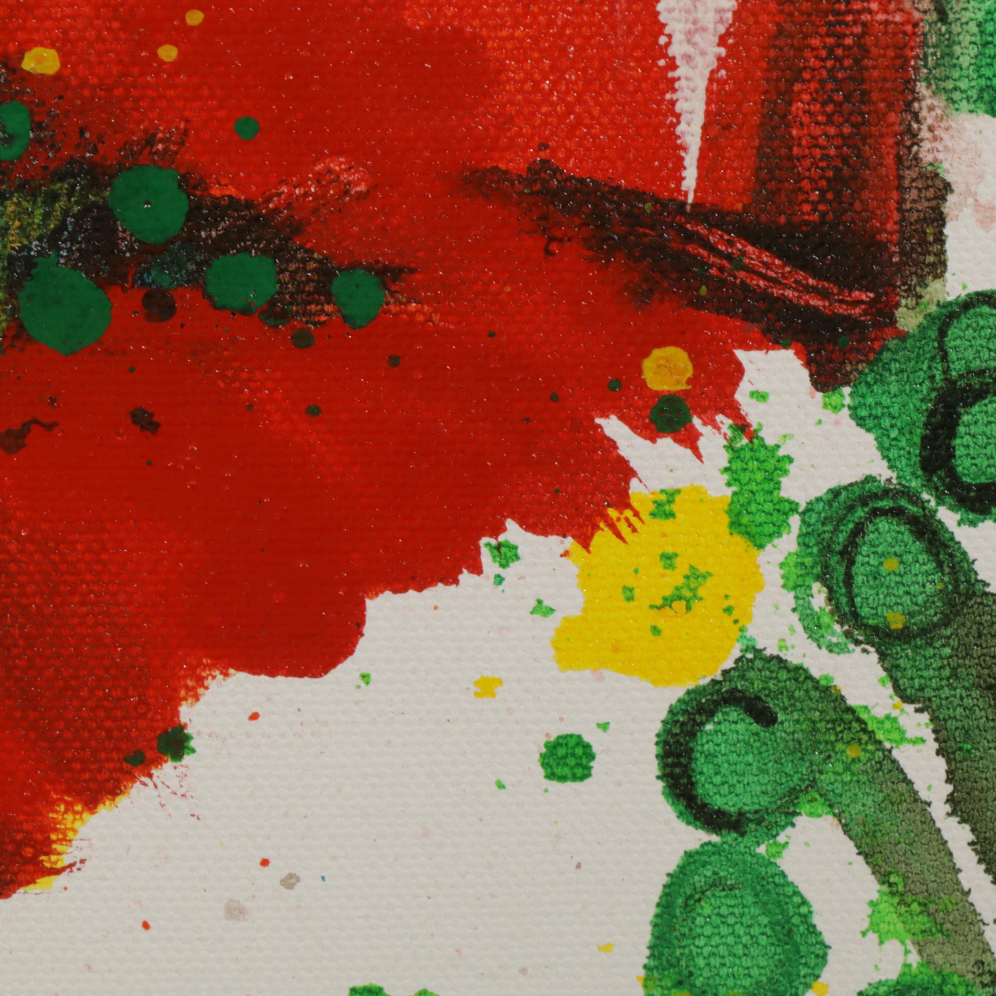 Bernice Koff Abstract Floral of Poppies Oil Painting, 2007