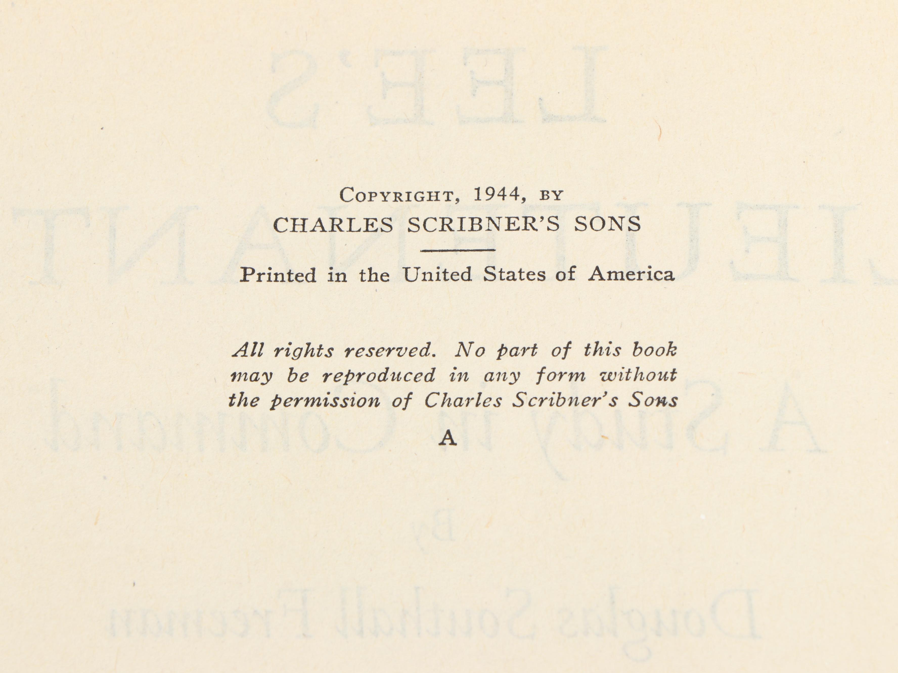 "Lee's Lieutenants: A Study in Command" Complete Set with "History of Tom Jones"