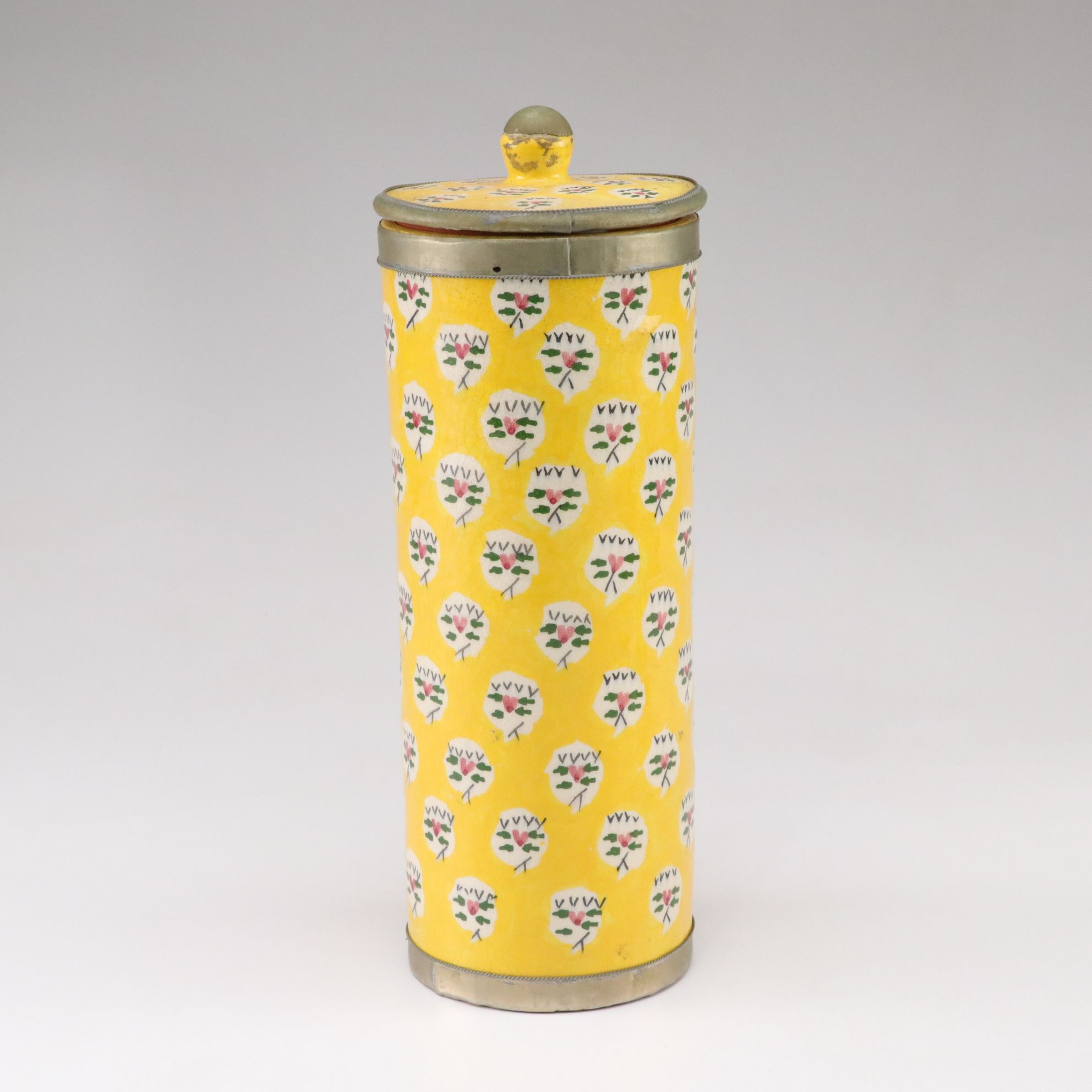 Three Hand-Decorated Moroccan Ceramic Canisters