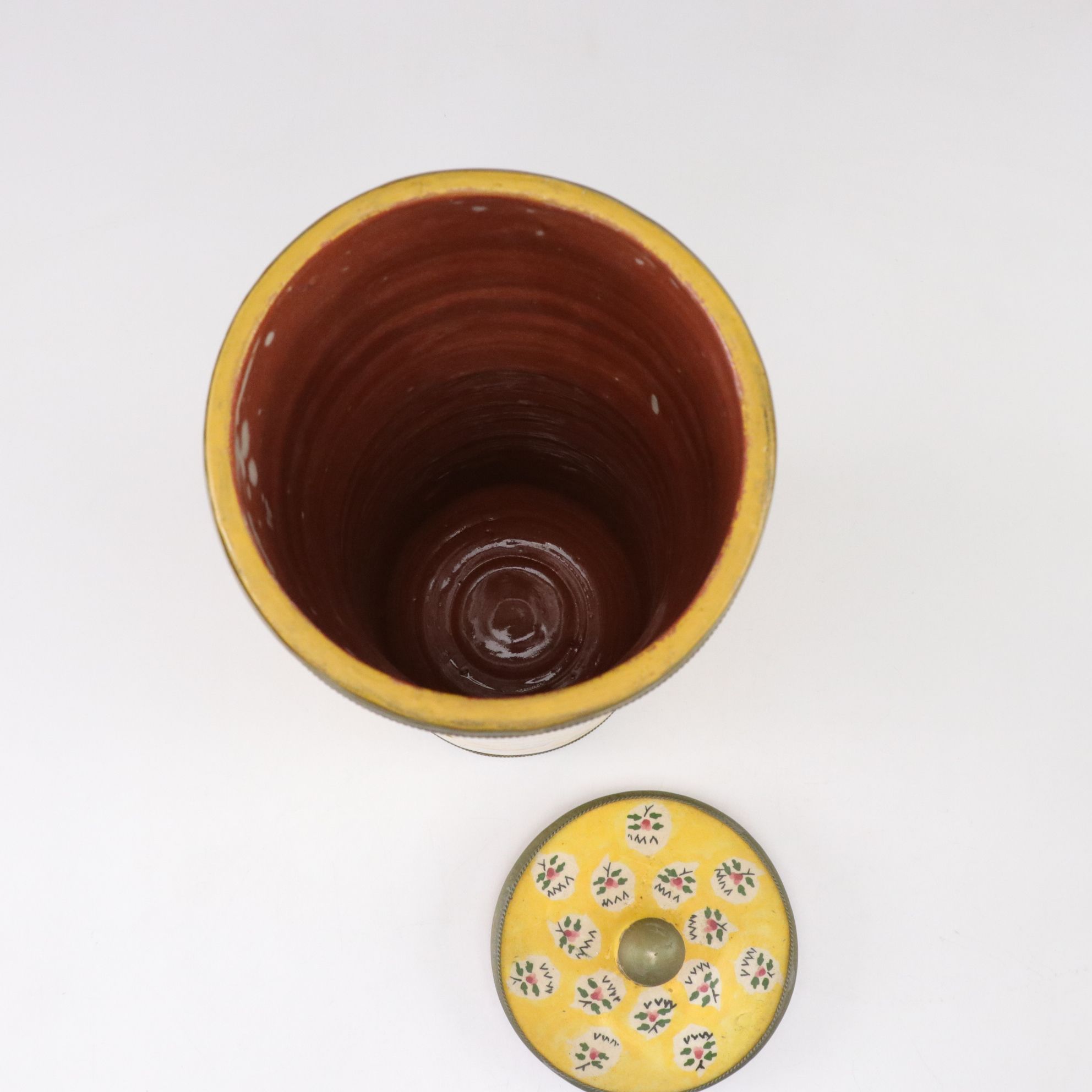Three Hand-Decorated Moroccan Ceramic Canisters