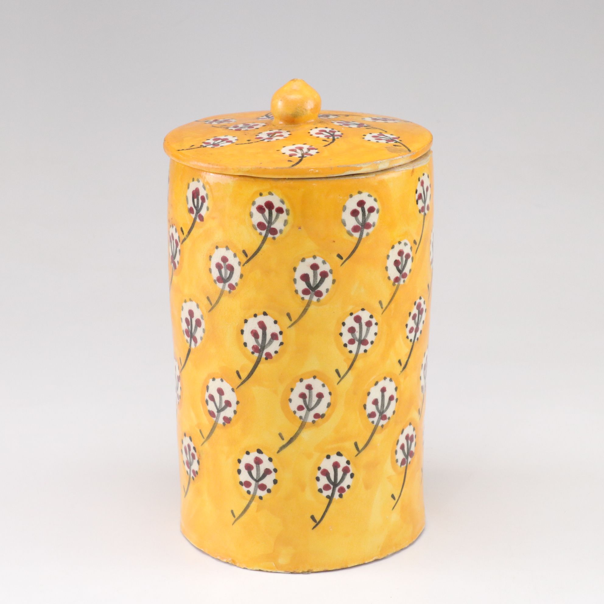 Three Hand-Decorated Moroccan Ceramic Canisters