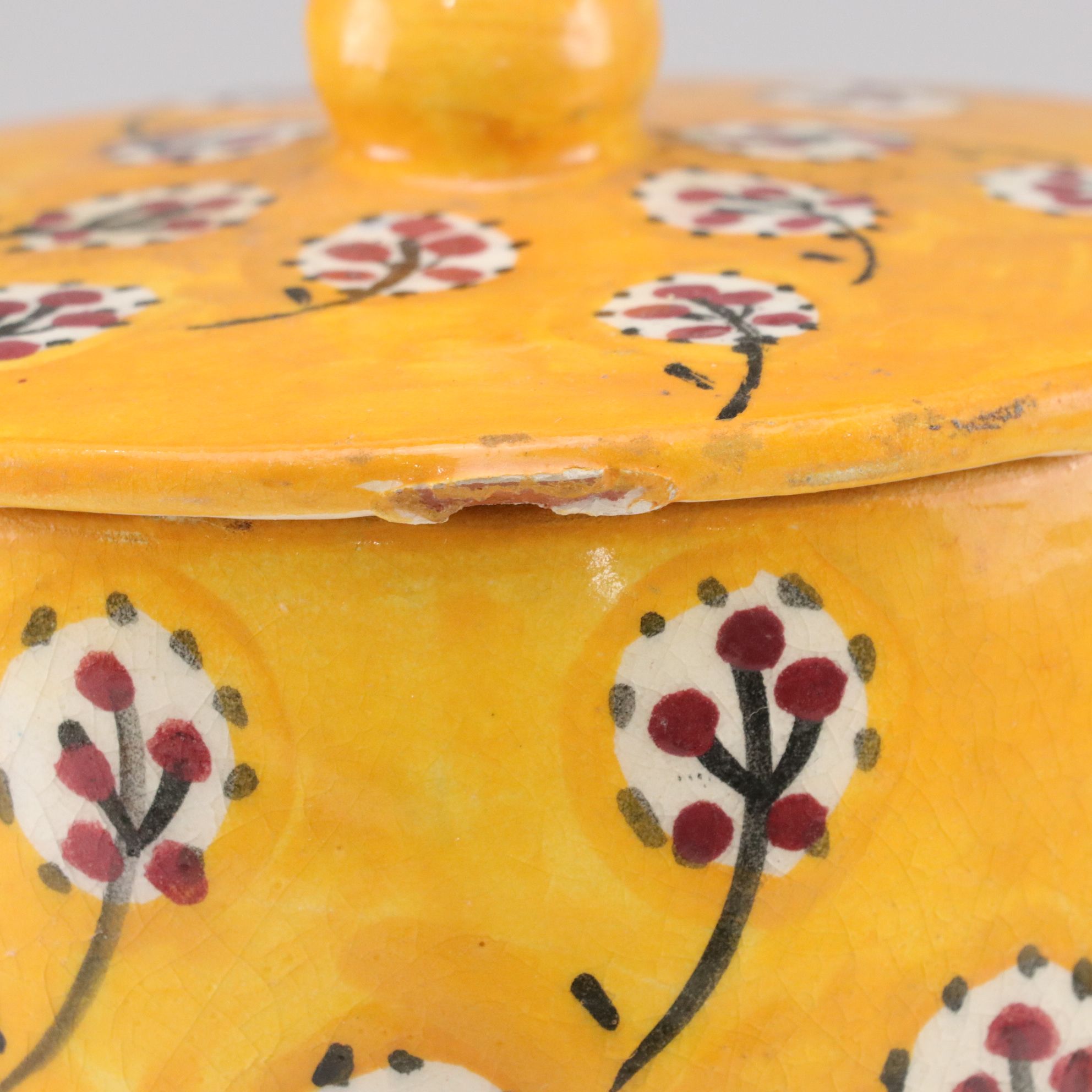 Three Hand-Decorated Moroccan Ceramic Canisters