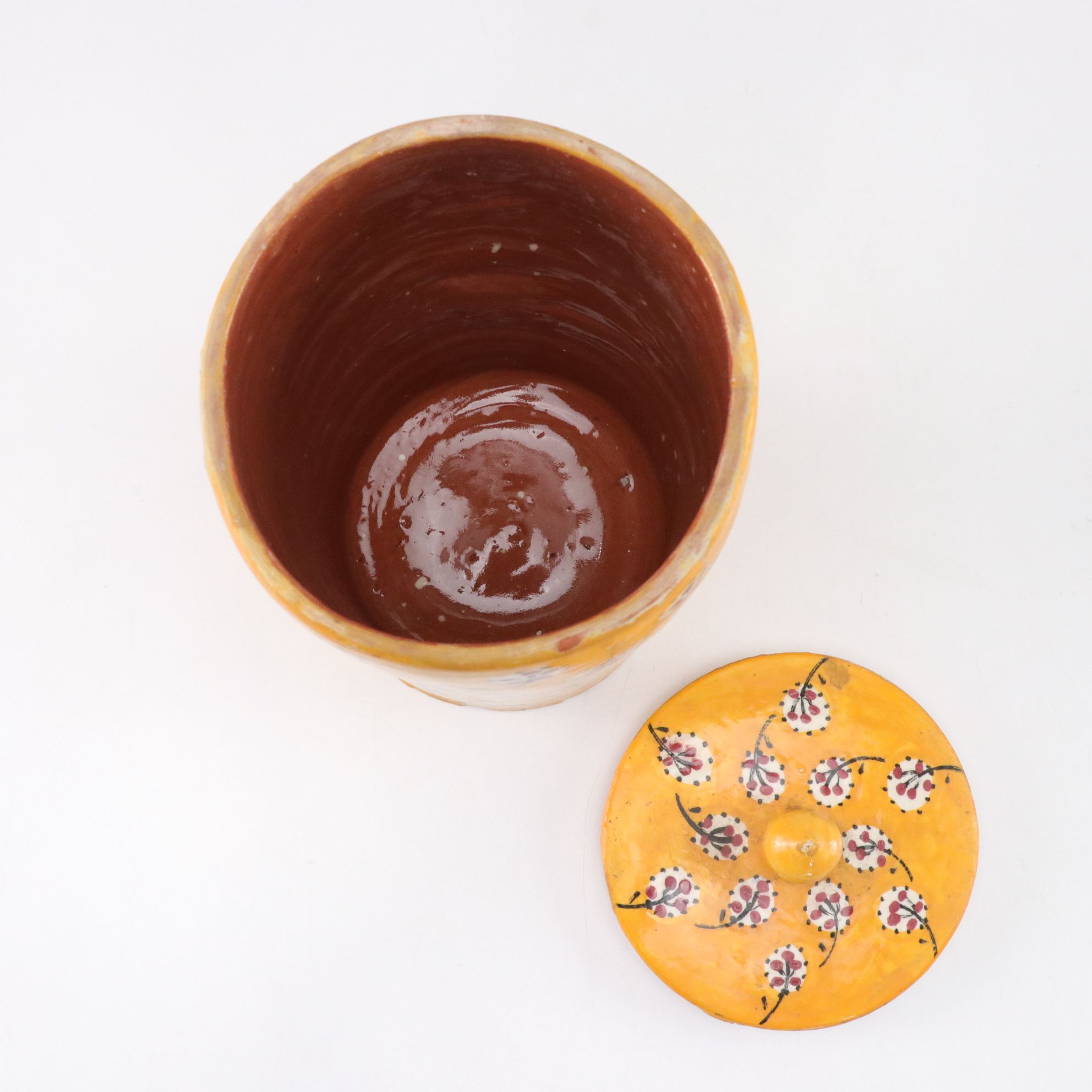 Three Hand-Decorated Moroccan Ceramic Canisters