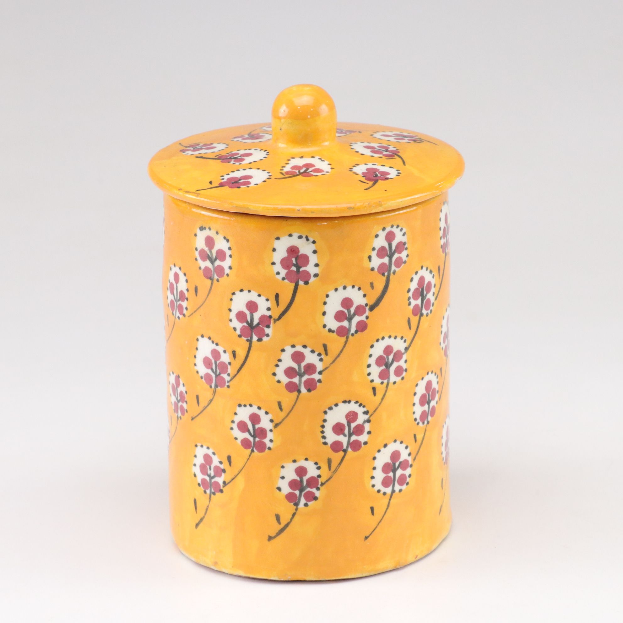 Three Hand-Decorated Moroccan Ceramic Canisters