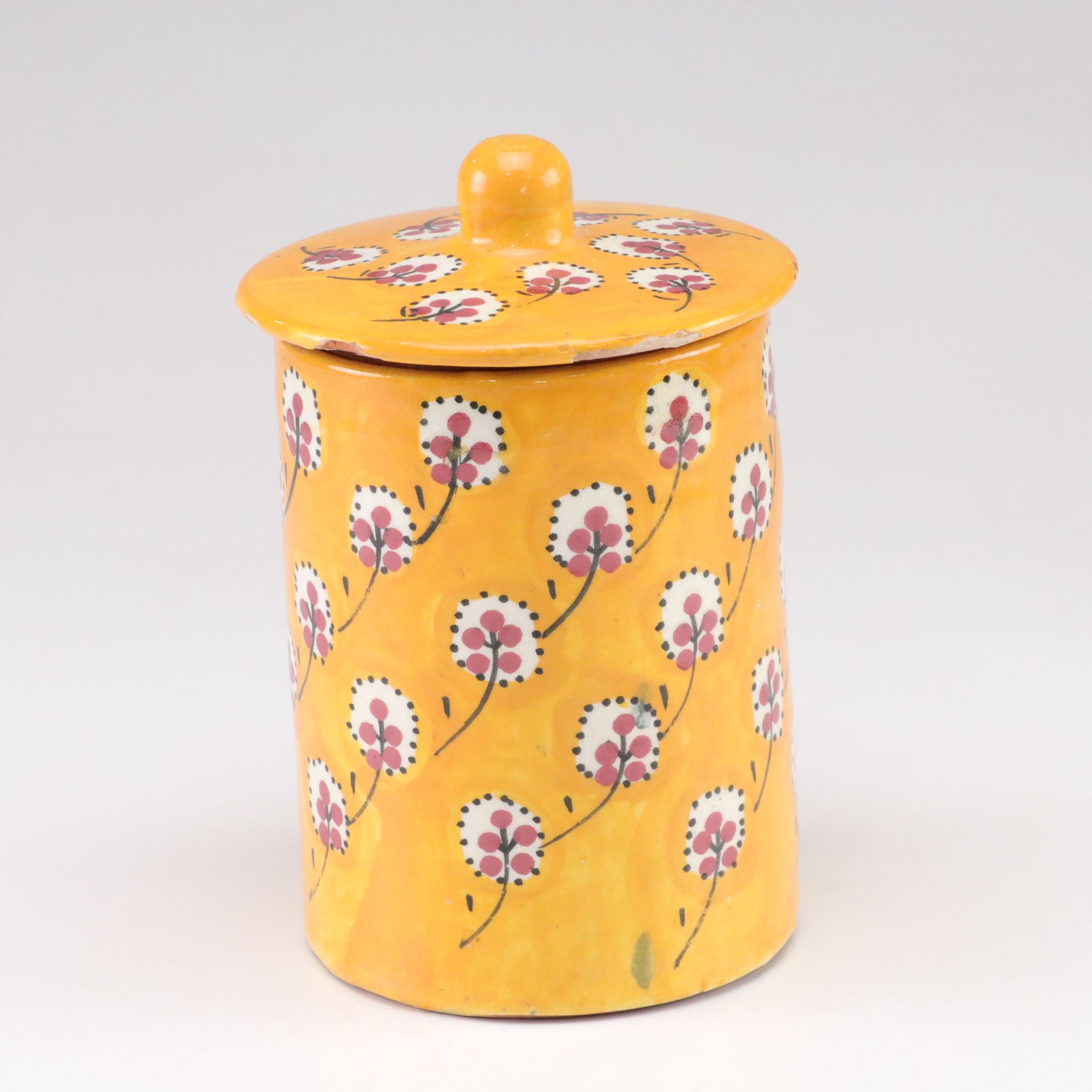 Three Hand-Decorated Moroccan Ceramic Canisters