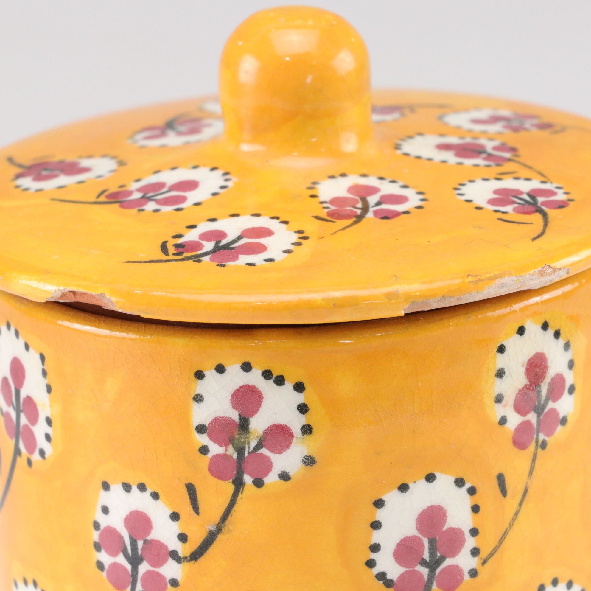 Three Hand-Decorated Moroccan Ceramic Canisters