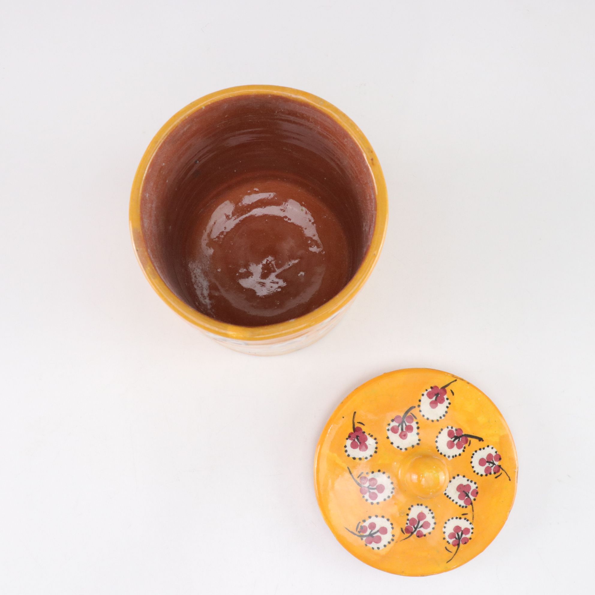 Three Hand-Decorated Moroccan Ceramic Canisters