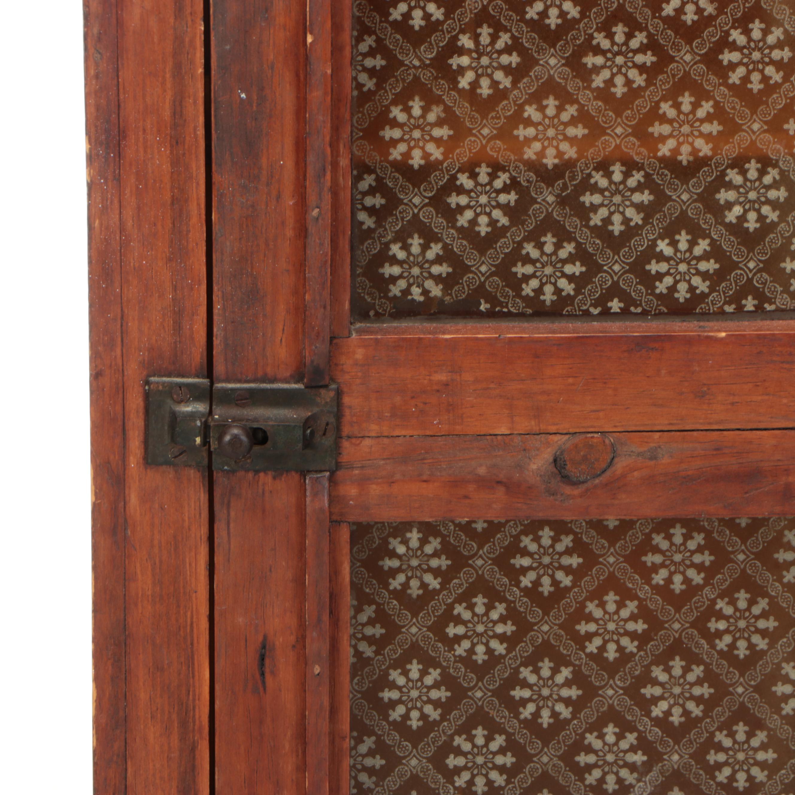American Primitive Counter Cabinet with Patterned Glass Door