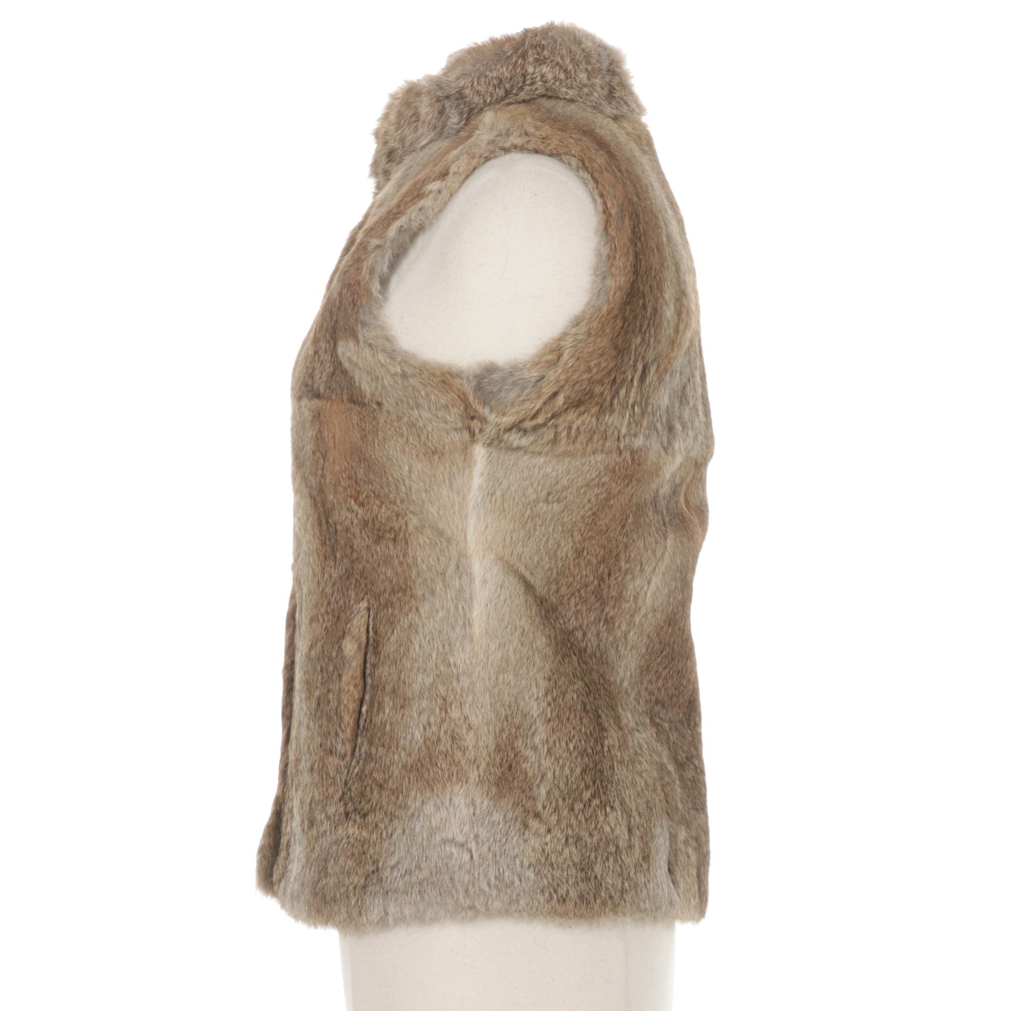 Michael by Michael Kors Sheared Rabbit Fur Vest