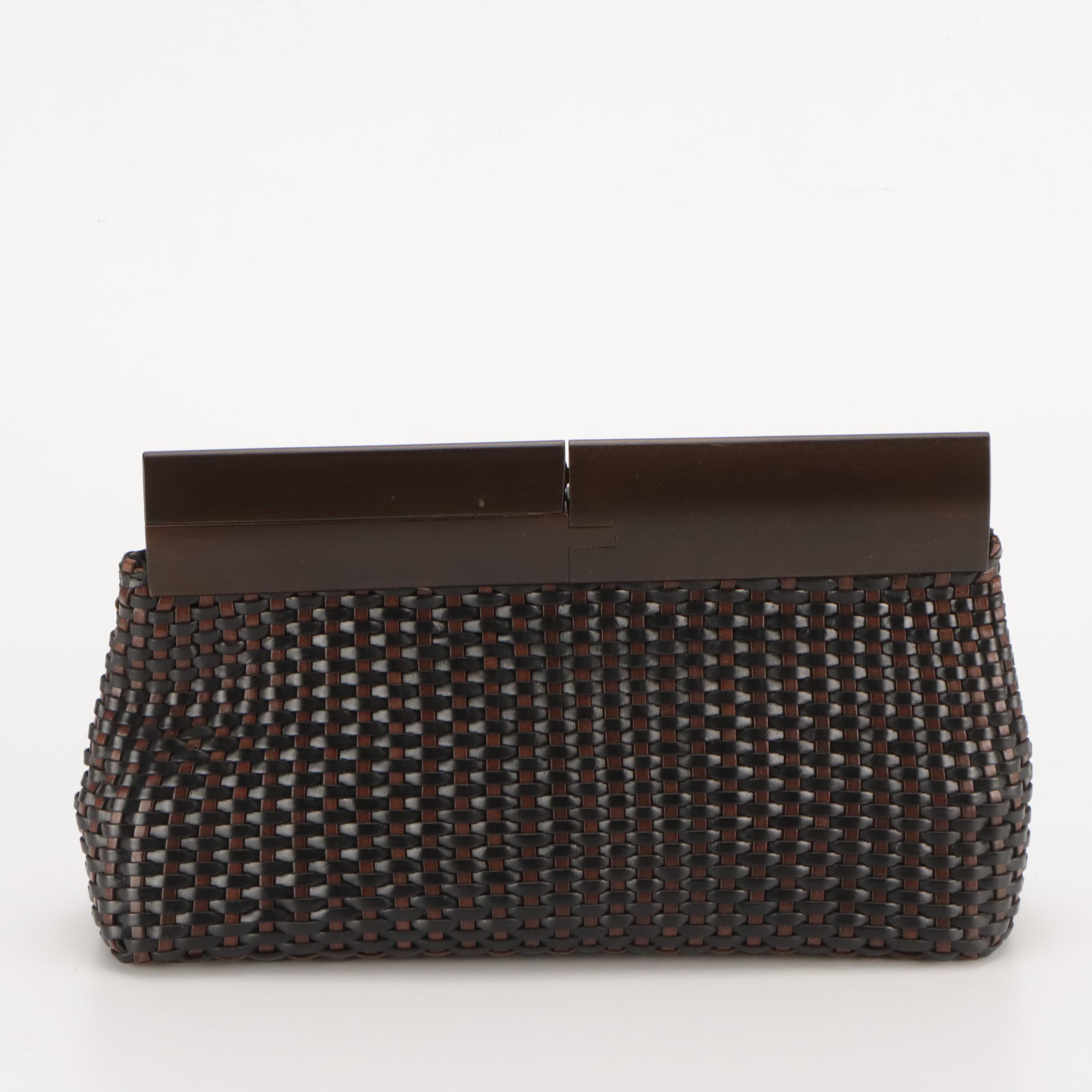 De Vecchi Leather & Wood Clutch, Langlois & Jargeais Beaded Purse & Brighton Bag