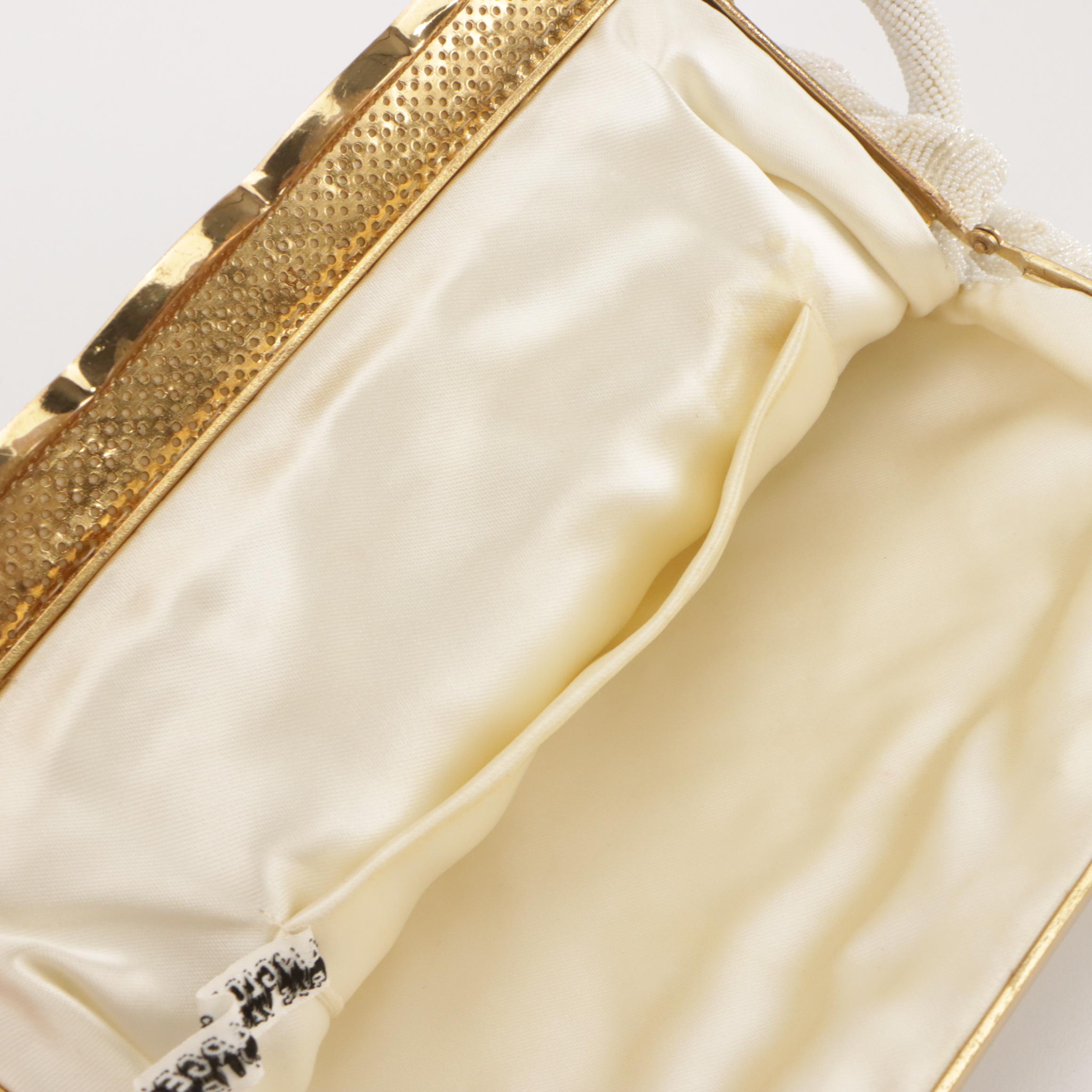 De Vecchi Leather & Wood Clutch, Langlois & Jargeais Beaded Purse & Brighton Bag