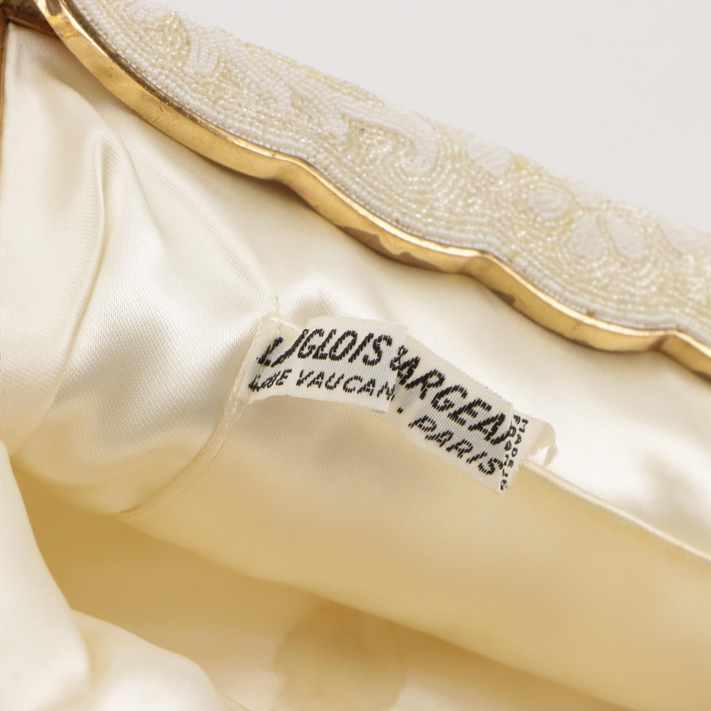 De Vecchi Leather & Wood Clutch, Langlois & Jargeais Beaded Purse & Brighton Bag