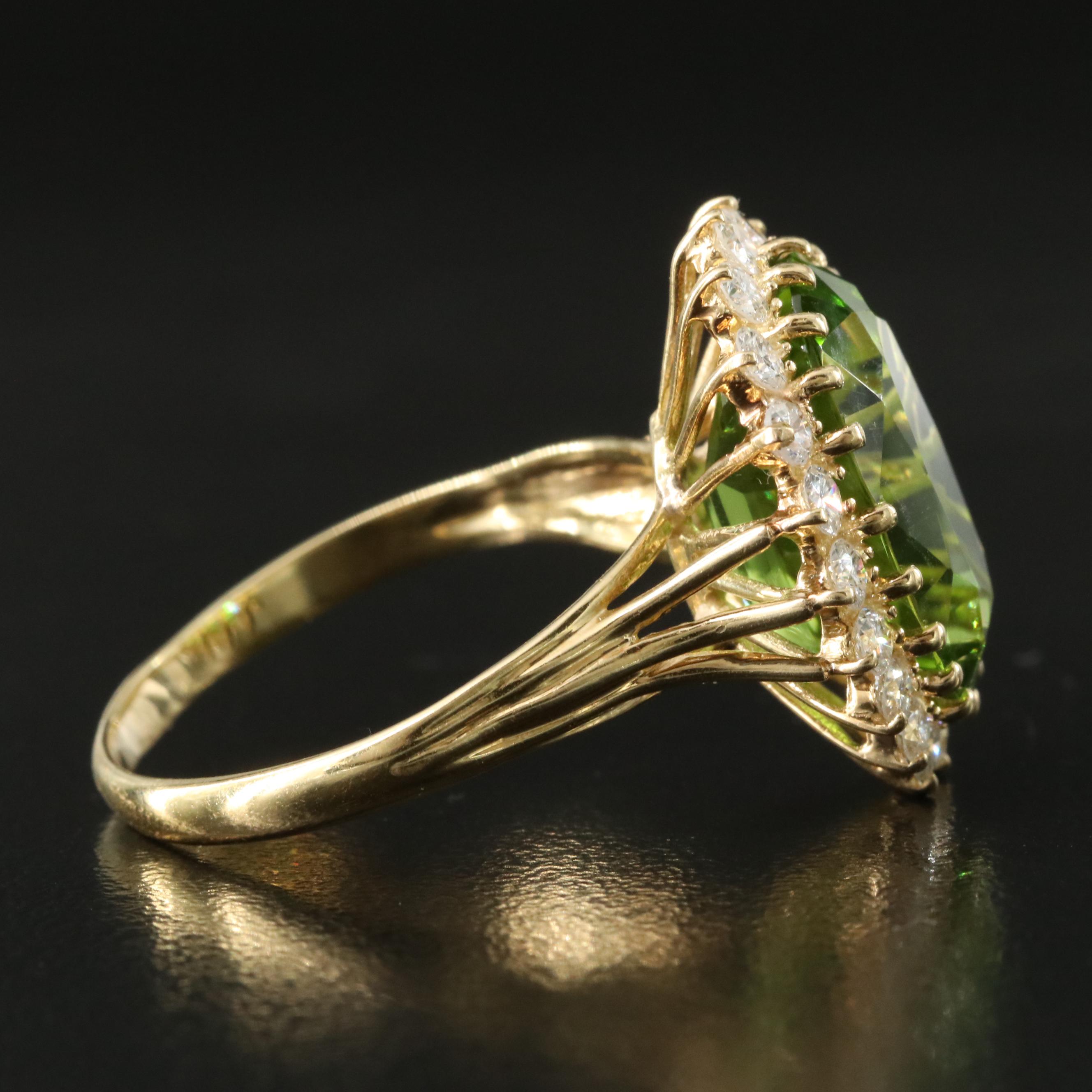 18K Peridot and 1.00 CTW Diamond Ring