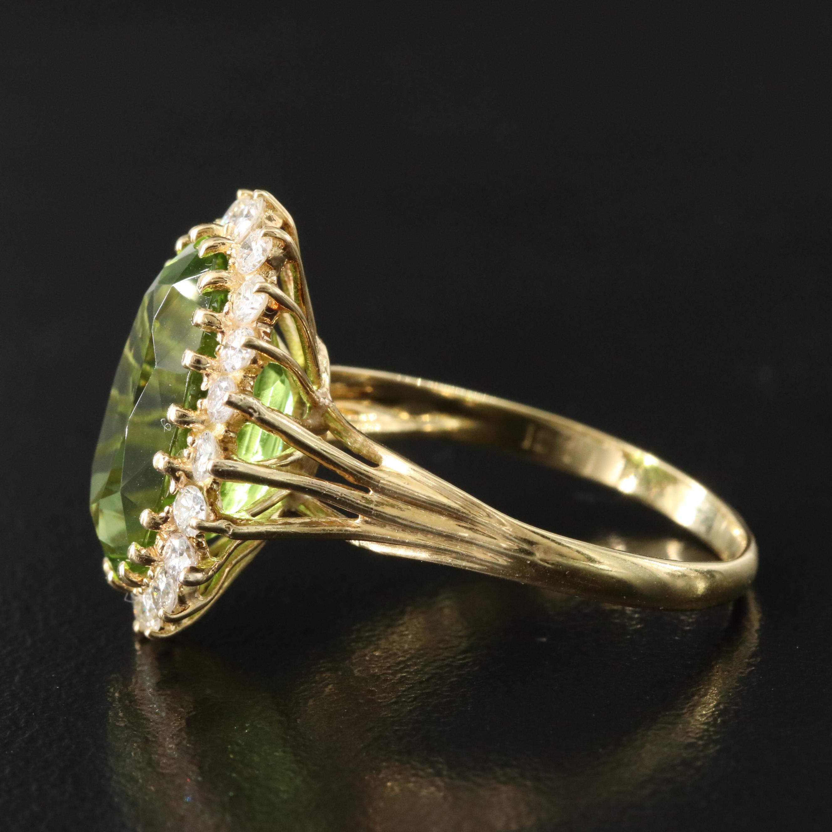 18K Peridot and 1.00 CTW Diamond Ring