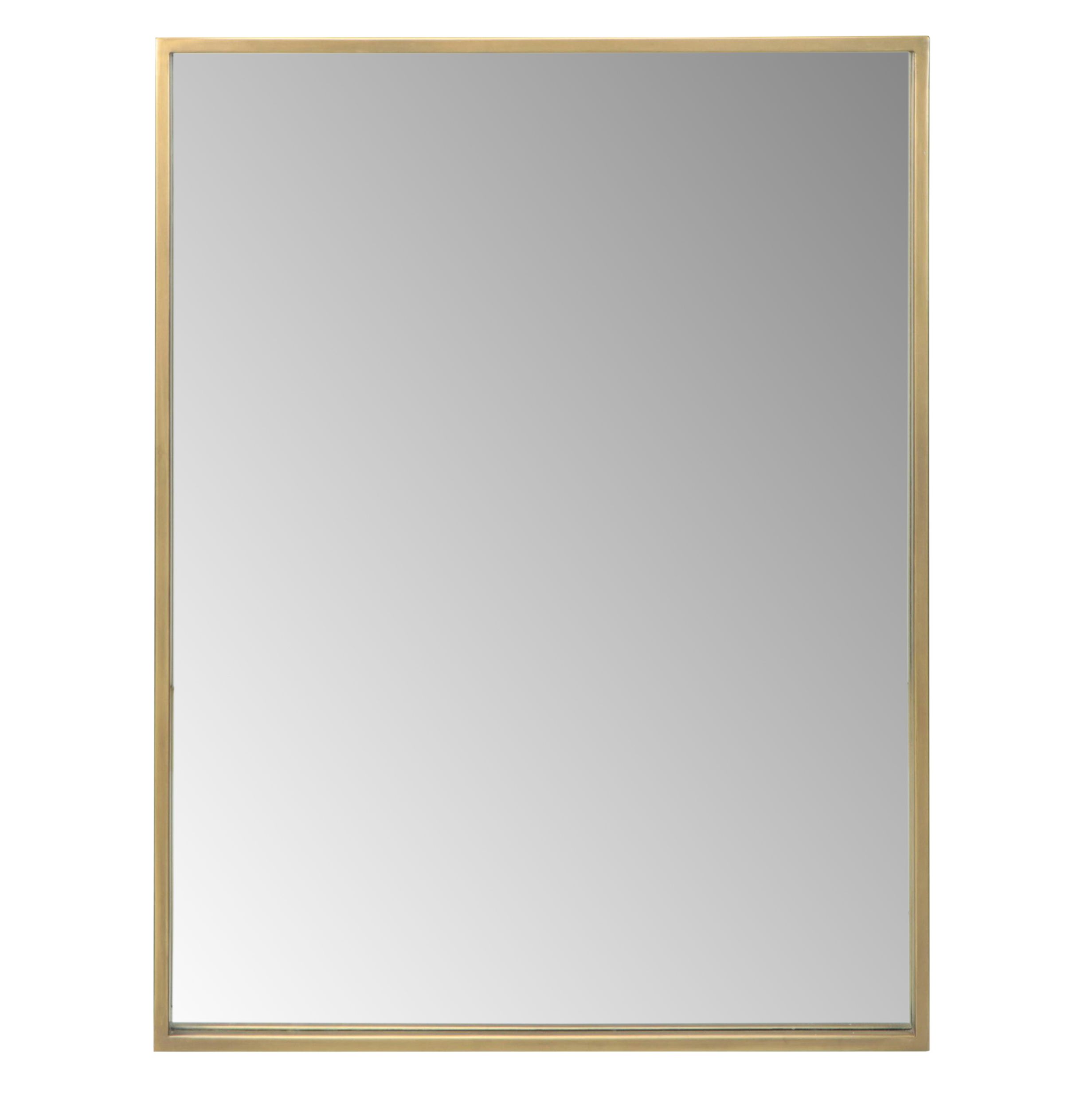 Postmodern Gold Finish Metal Wall Mirror