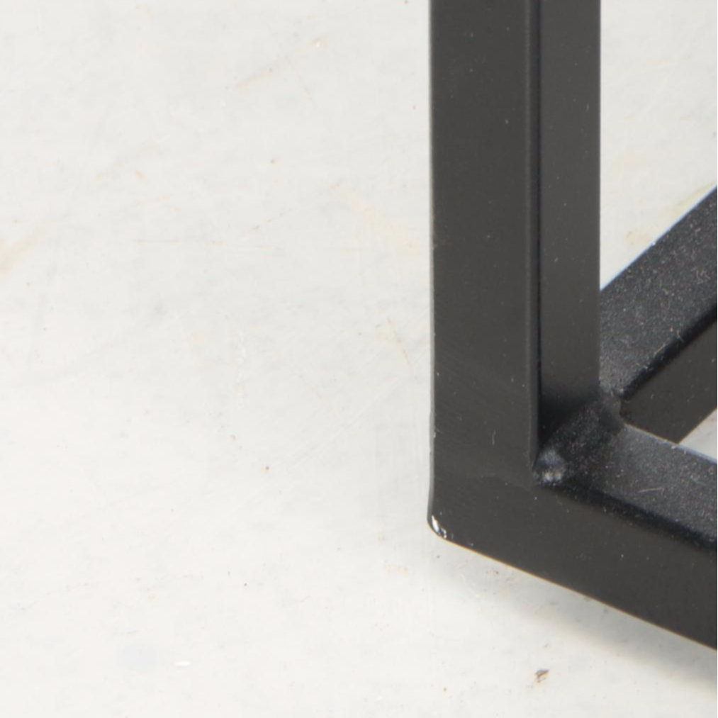 Industrial Style Two-Tiered Metal Matte Black Side Table