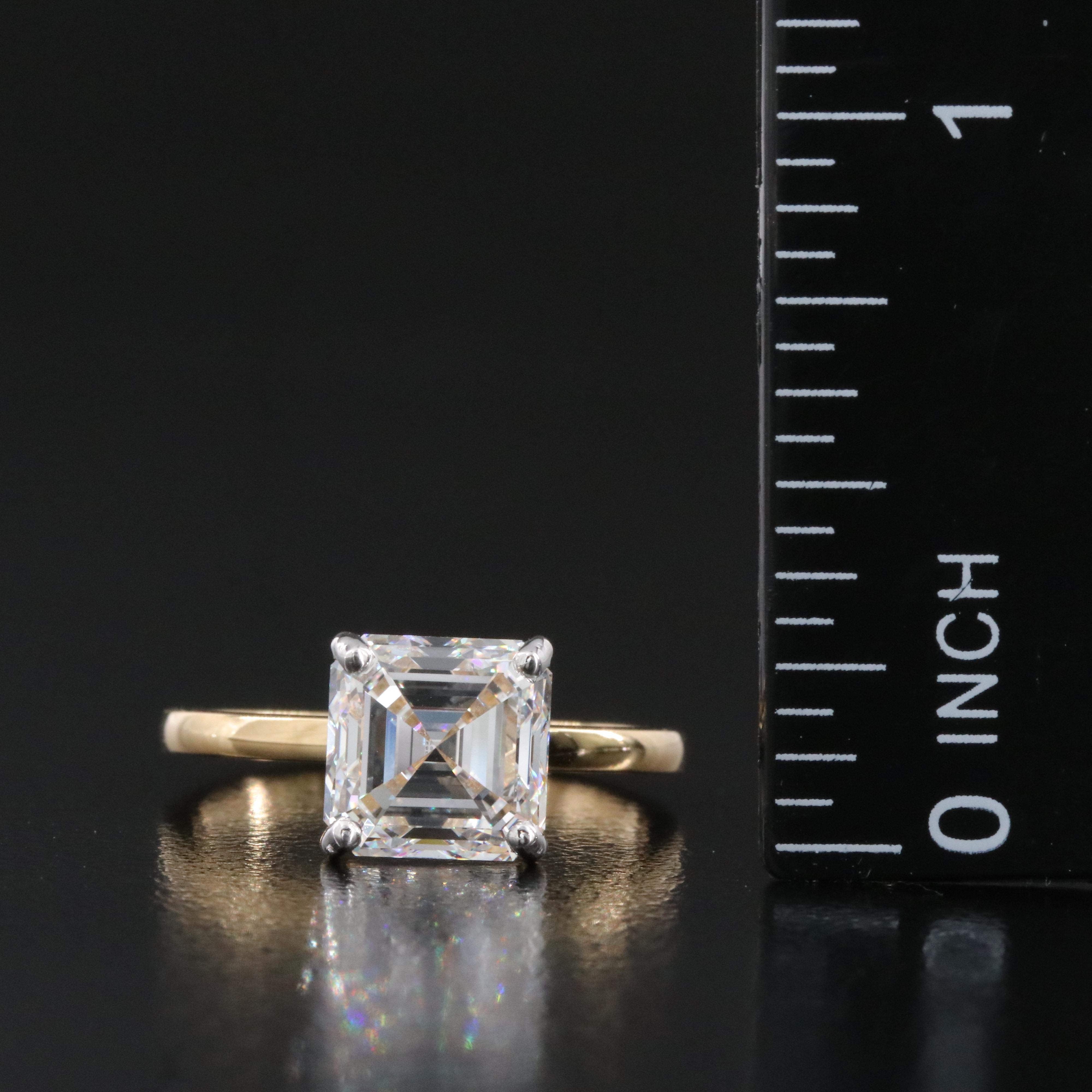 18K 3.09 CT Lab Grown Diamond Solitaire Ring with IGI Report