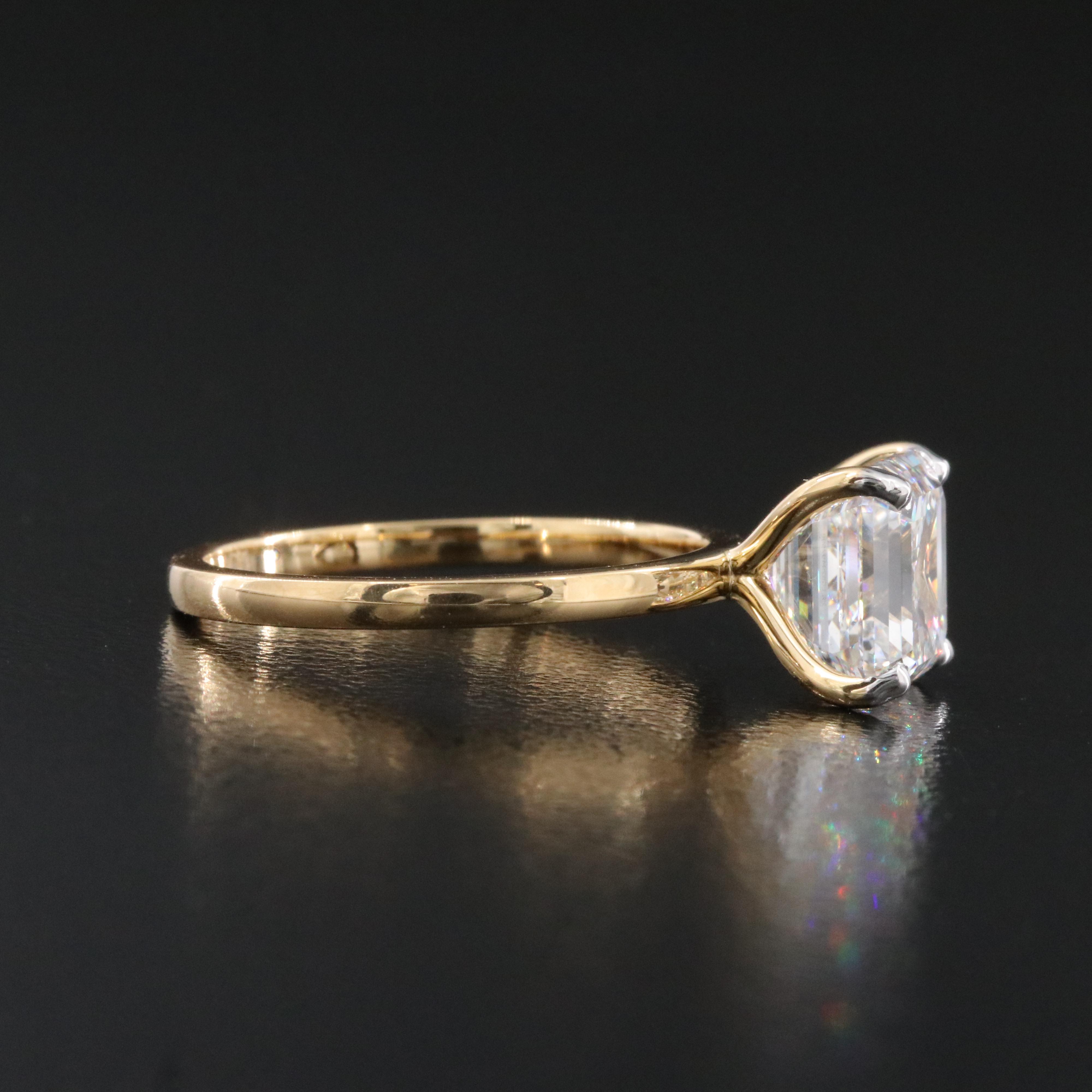 18K 3.09 CT Lab Grown Diamond Solitaire Ring with IGI Report