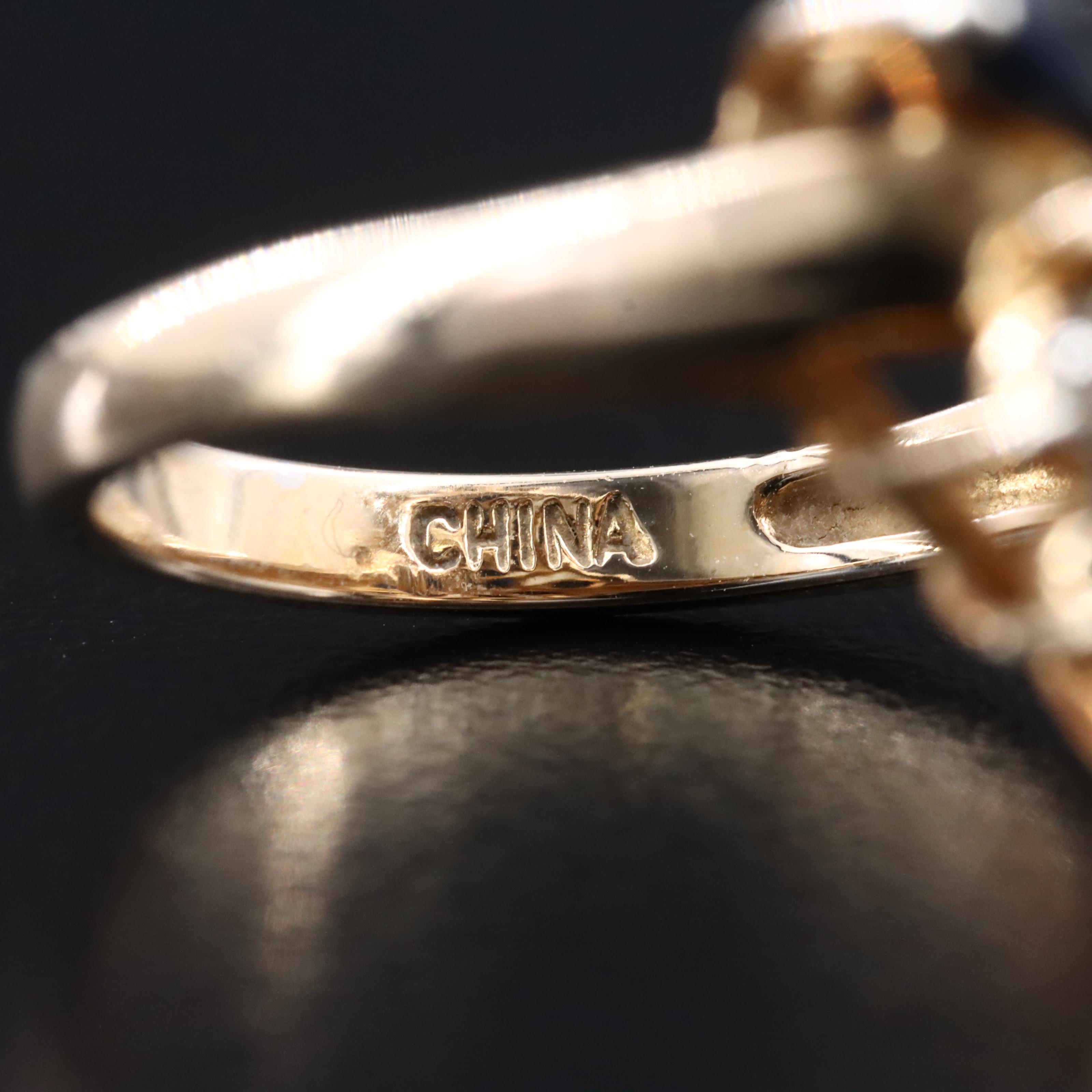 Sterling Sapphire and Diamond Ring