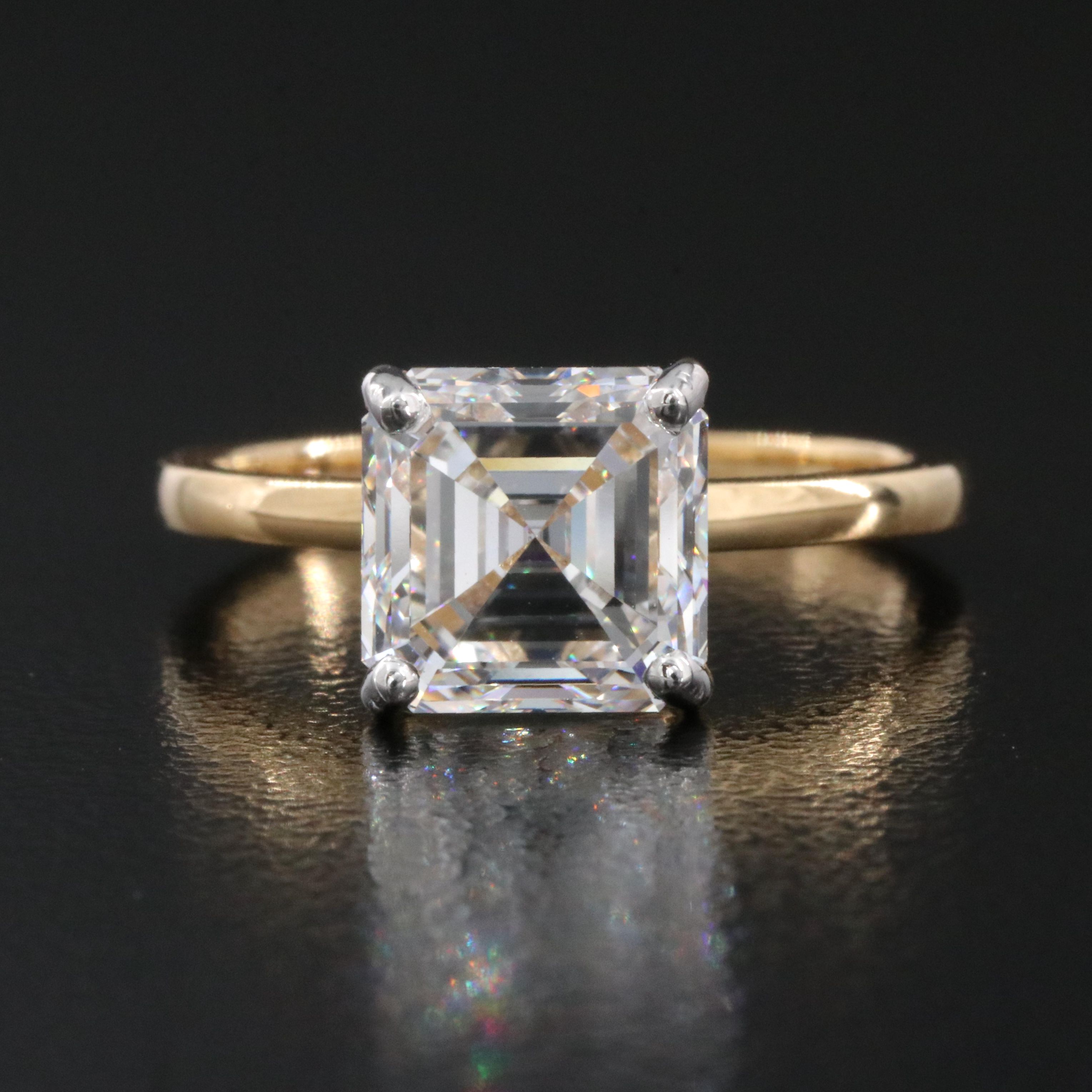 18K 3.09 CT Lab Grown Diamond Solitaire Ring with IGI Report