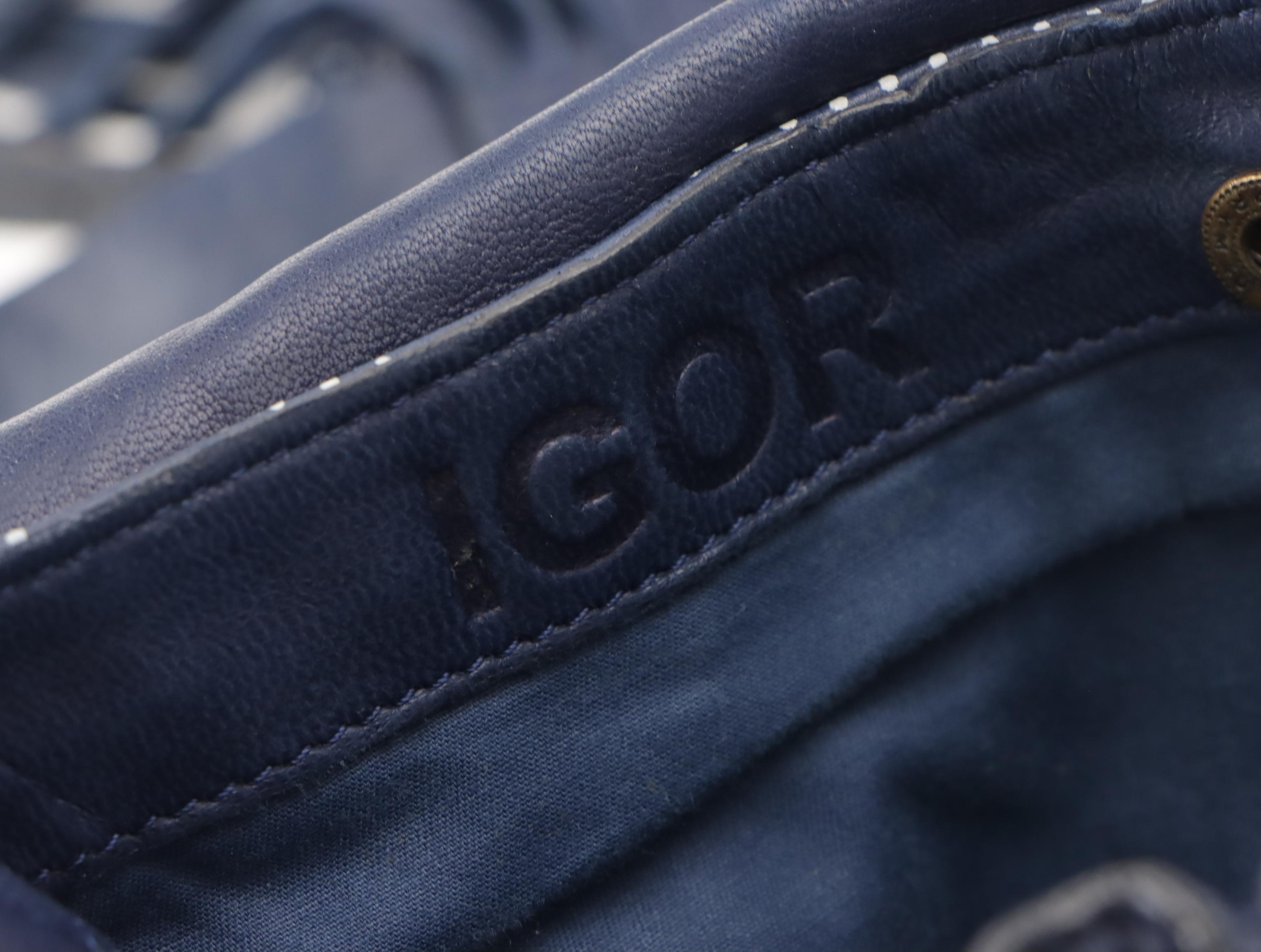 Jerome Dreyfuss "Igor" Tassel Flap Satchel in Blue Dot Printed Goatskin Leather