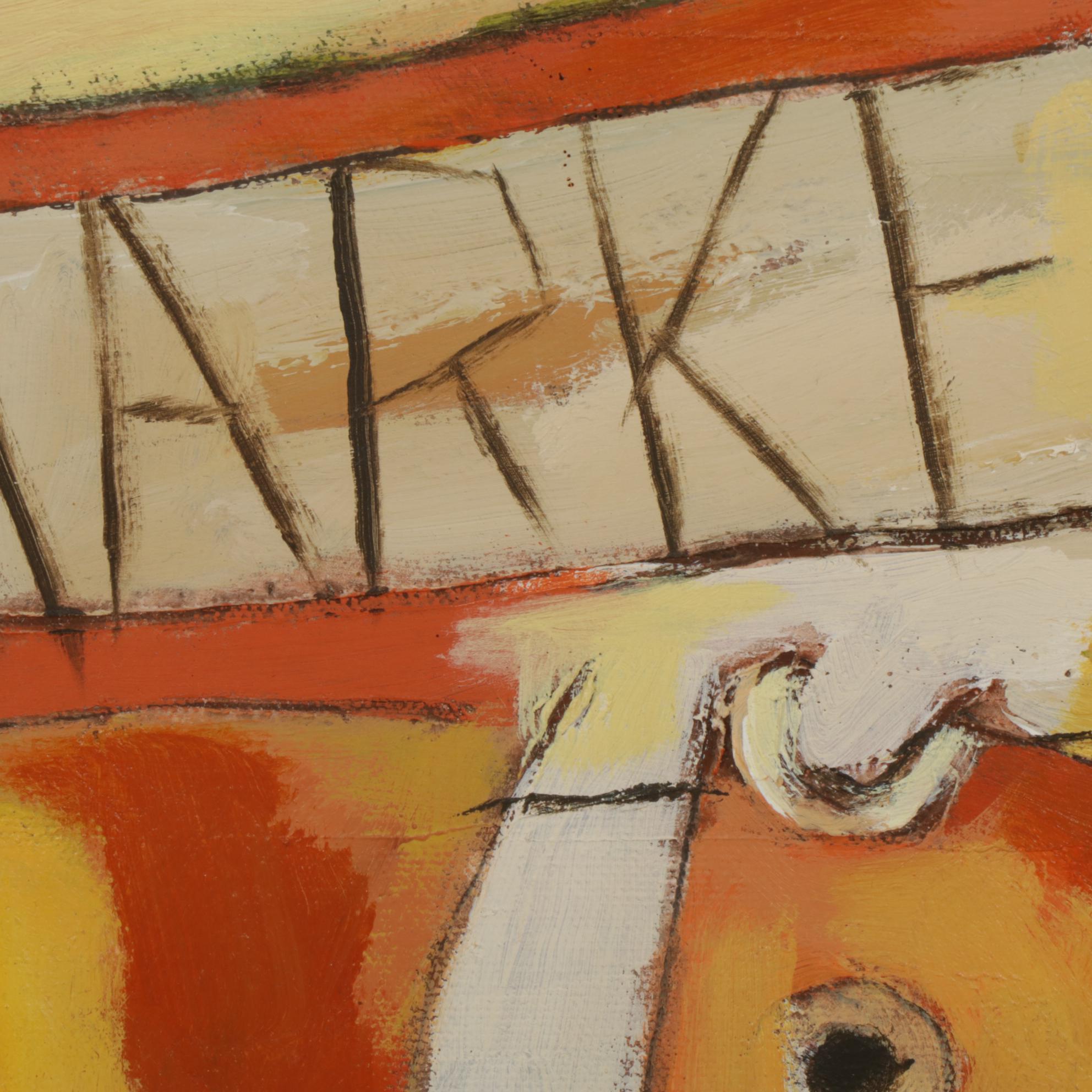 Stylized Oil Painting "Fish Market with Lobster," Early 21st Century