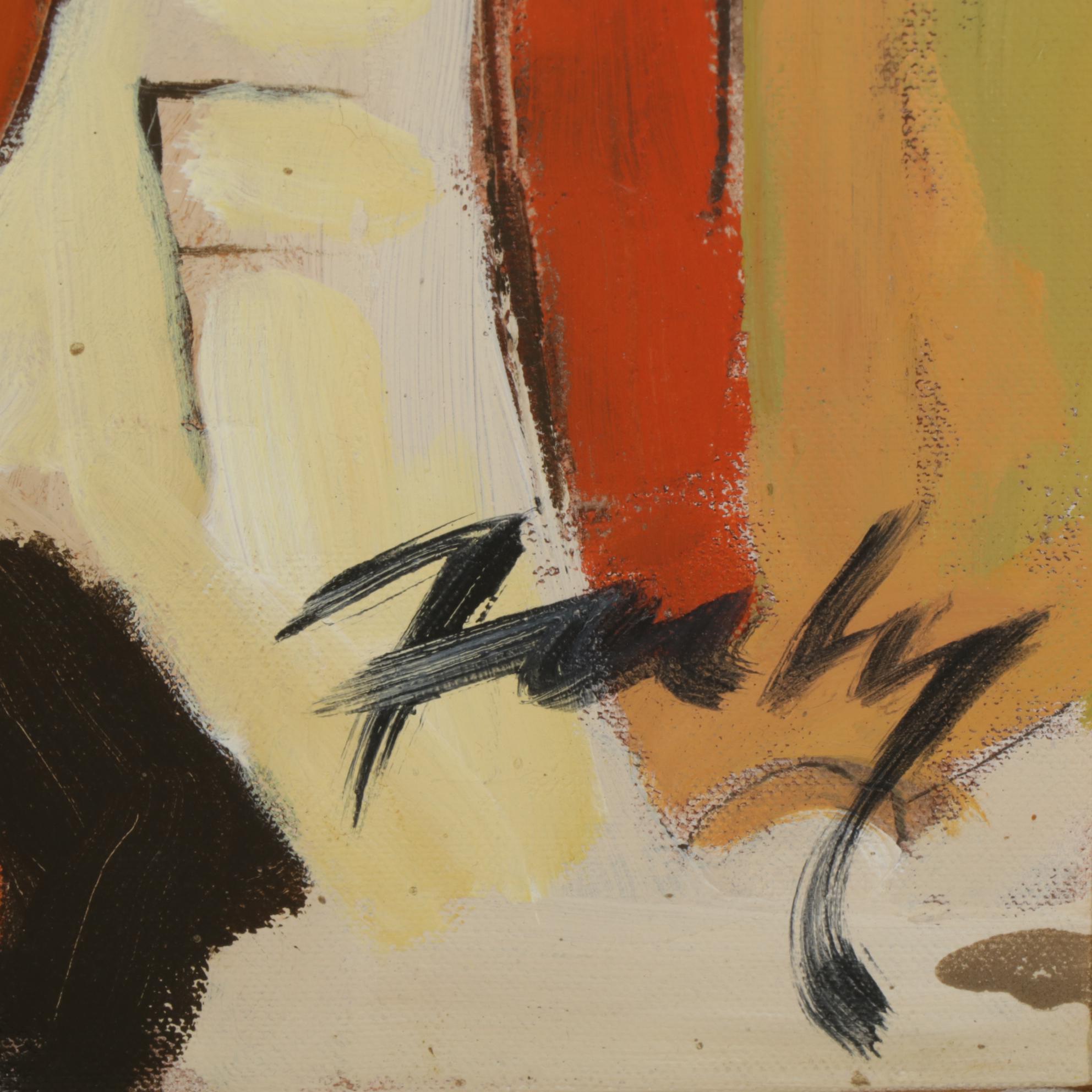 Stylized Oil Painting "Fish Market with Lobster," Early 21st Century