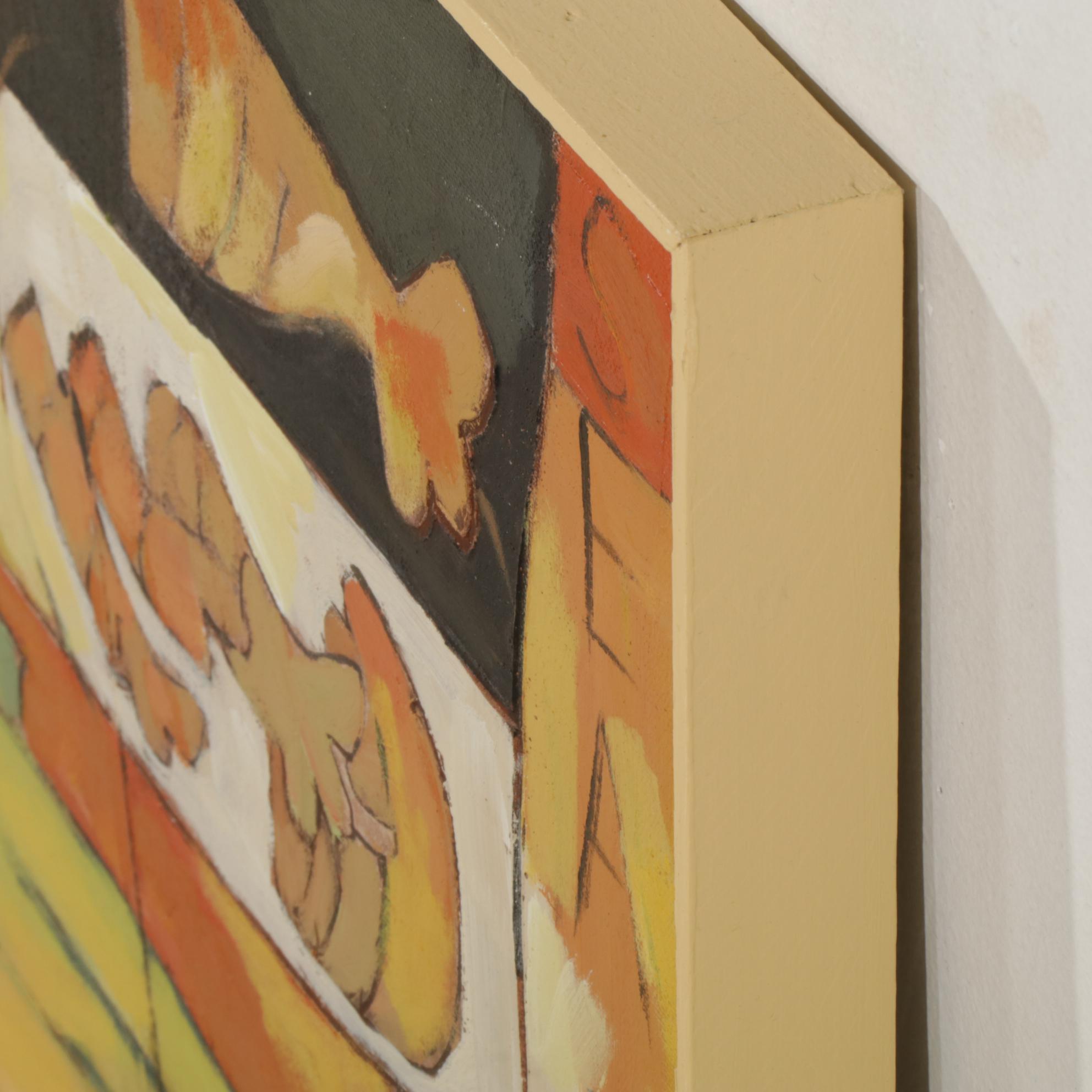 Stylized Oil Painting "Fish Market with Lobster," Early 21st Century