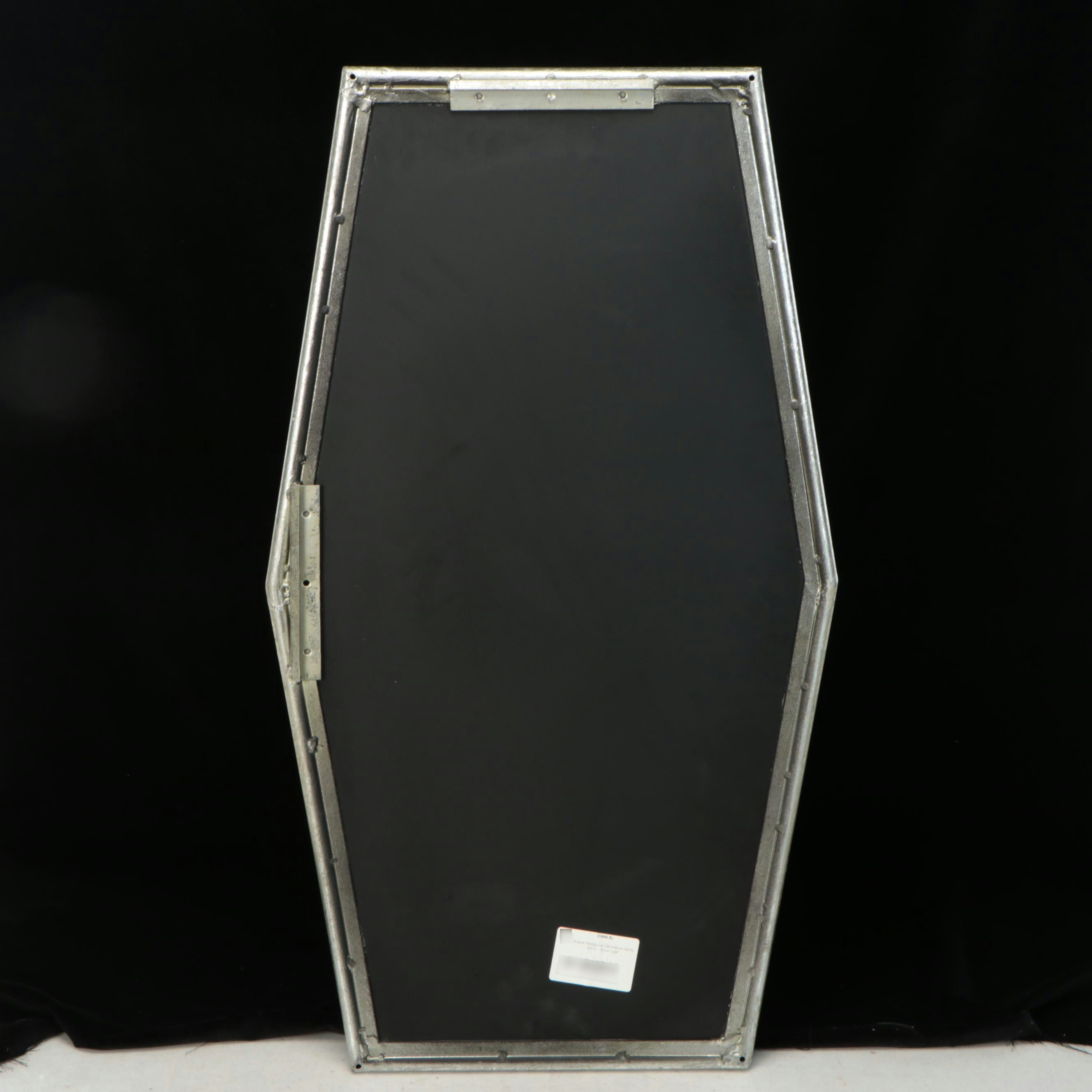 Postmodern Silver Gilt Metal Hexagonal Wall Mirror