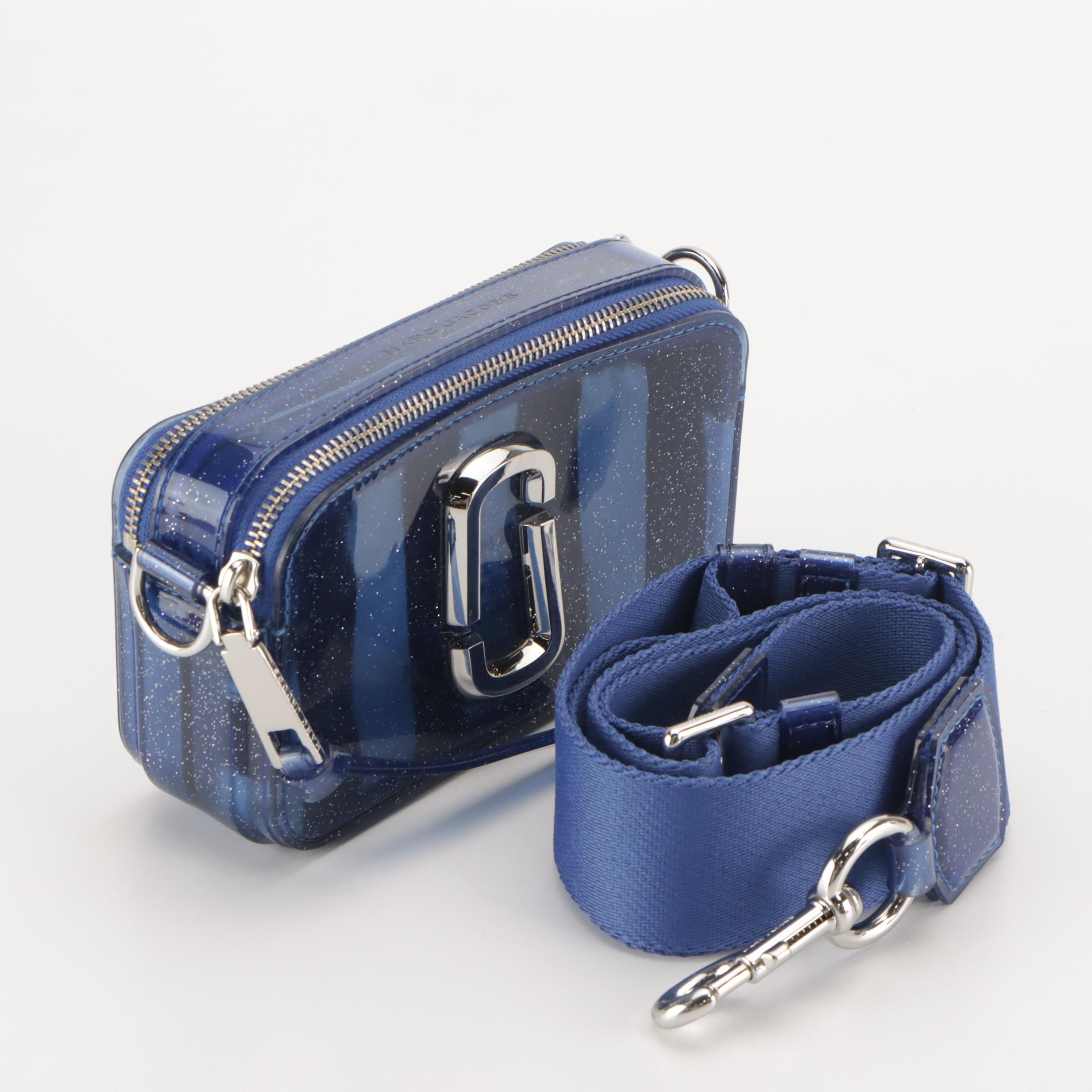 Marc Jacobs The Jelly Snapshot Crossbody Camera Bag in Blue Glittery Clear Vinyl