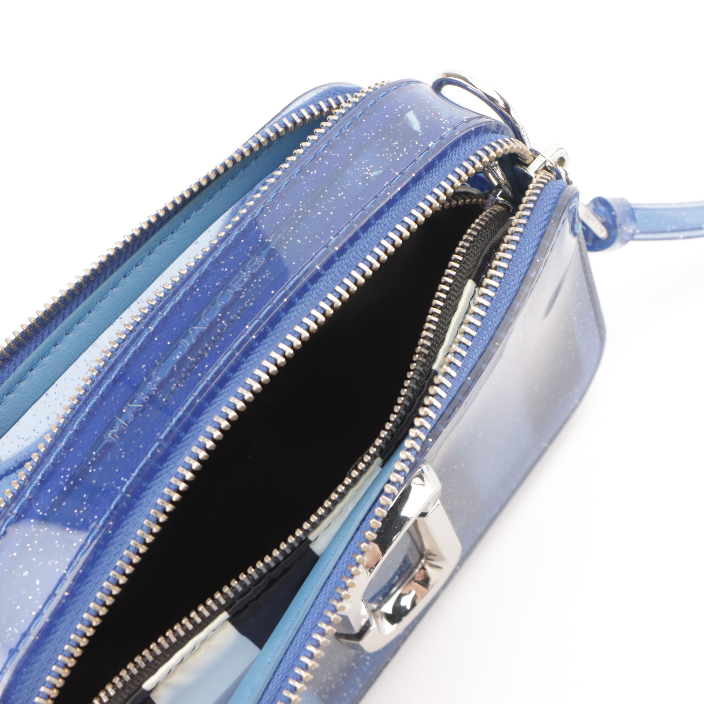 Marc Jacobs The Jelly Snapshot Crossbody Camera Bag in Blue Glittery Clear Vinyl