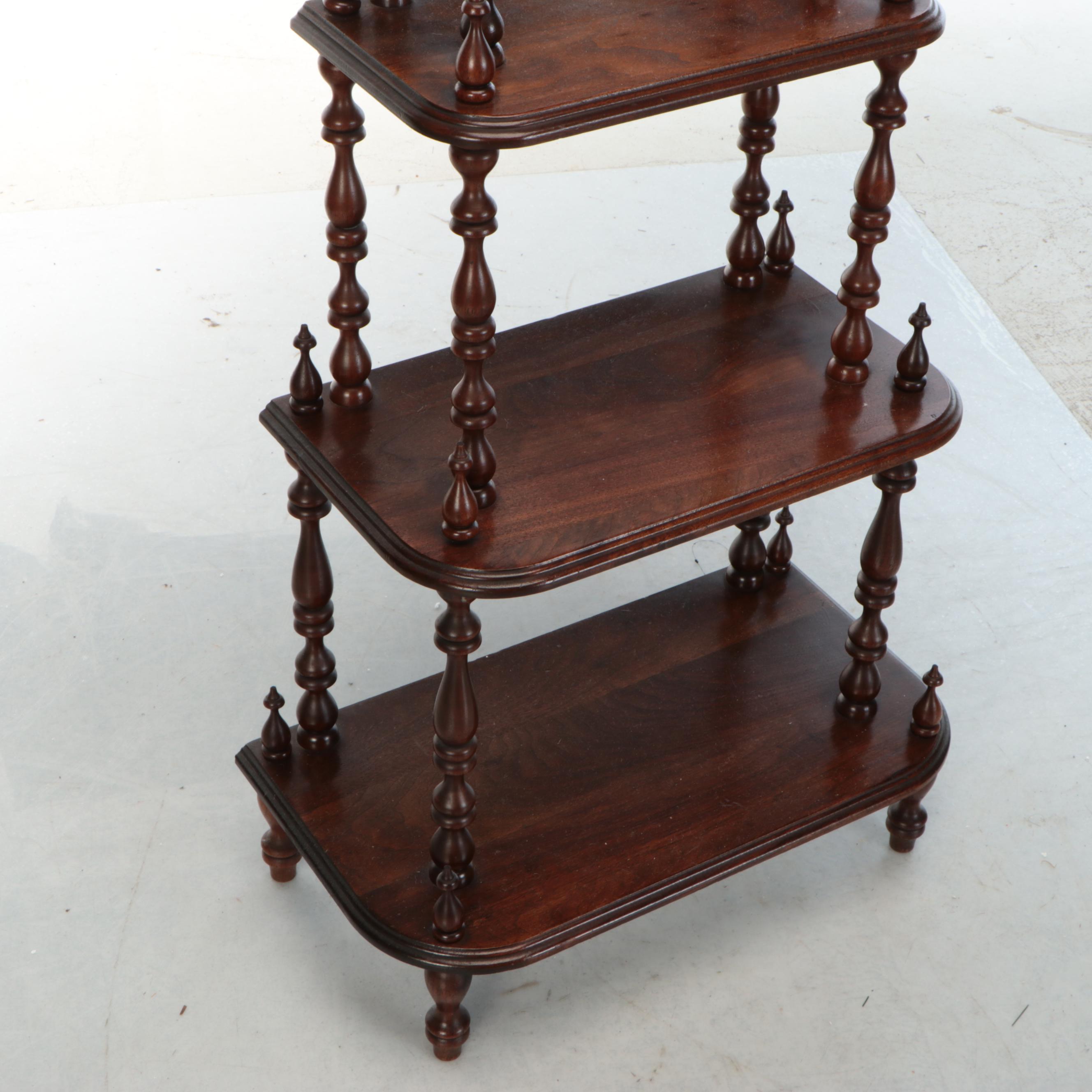 Mahogany Graduated Five-Tier Curio Shelf with Turned Legs