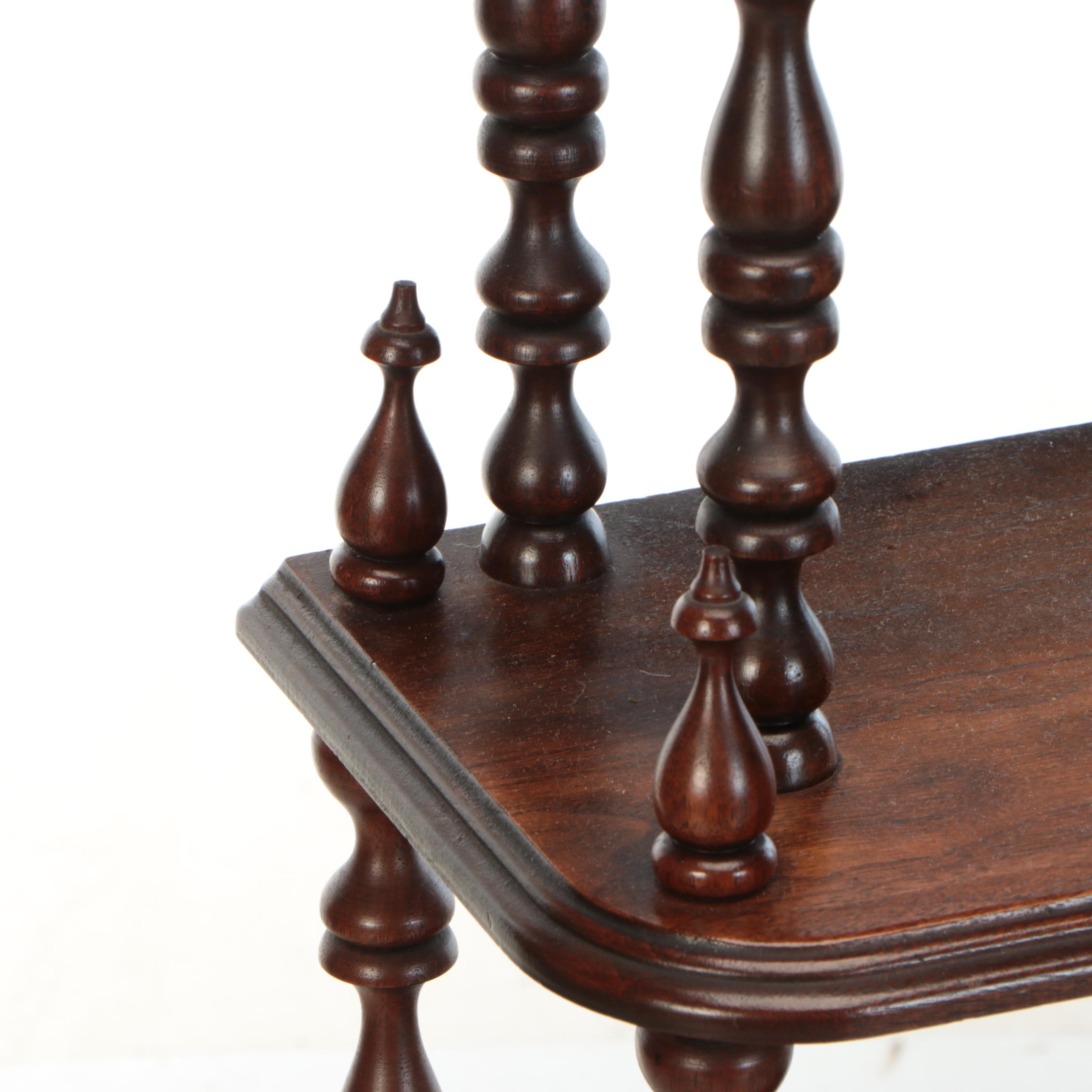 Mahogany Graduated Five-Tier Curio Shelf with Turned Legs