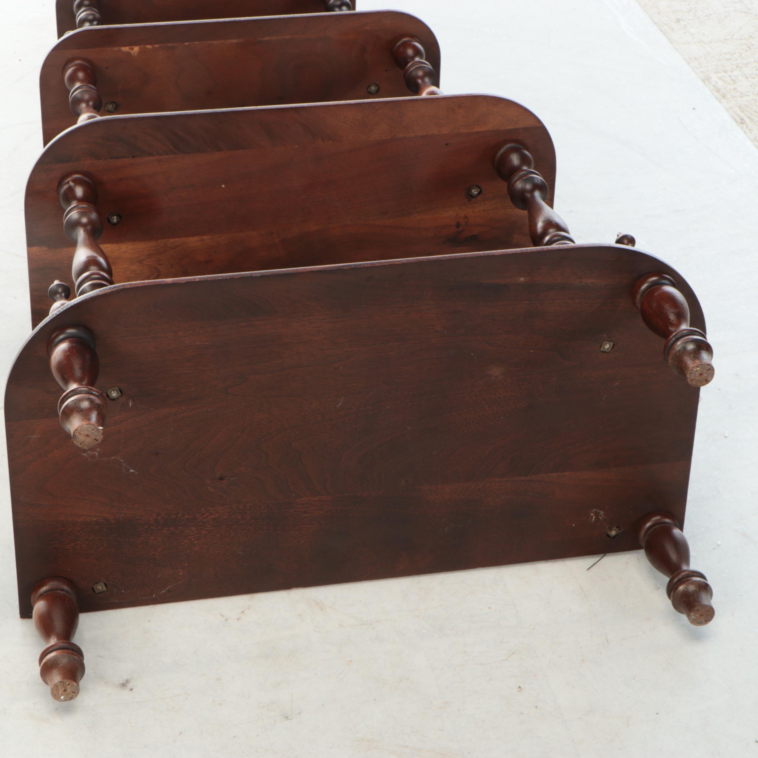 Mahogany Graduated Five-Tier Curio Shelf with Turned Legs