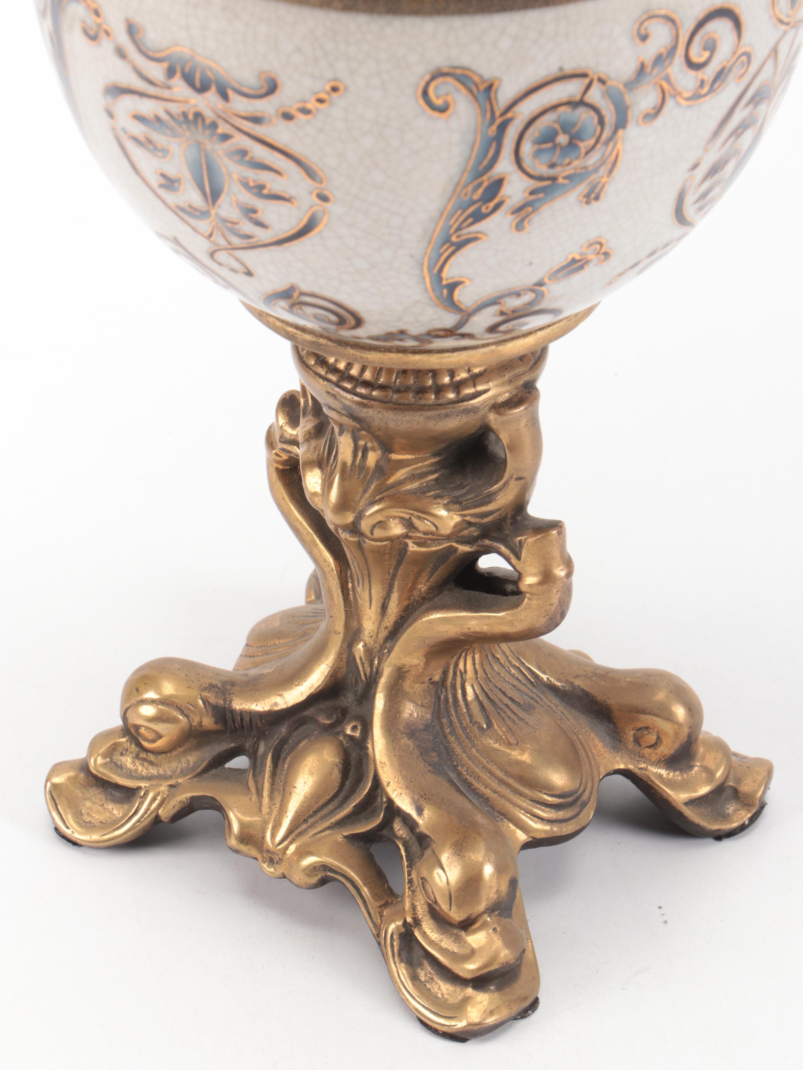 French Style Ceramic Hinged Egg Box on Stand