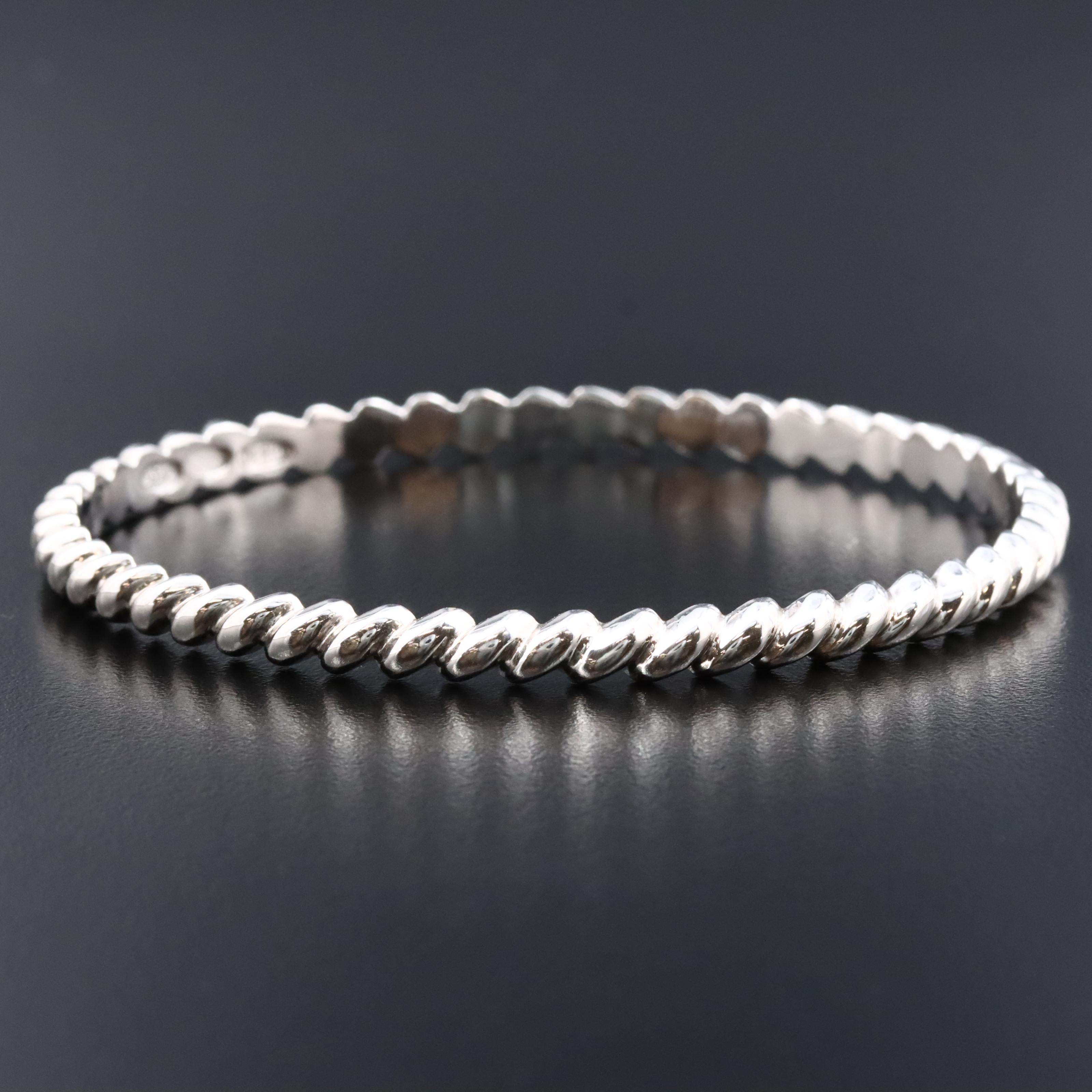 Sterling Fluted Bangle Bracelet