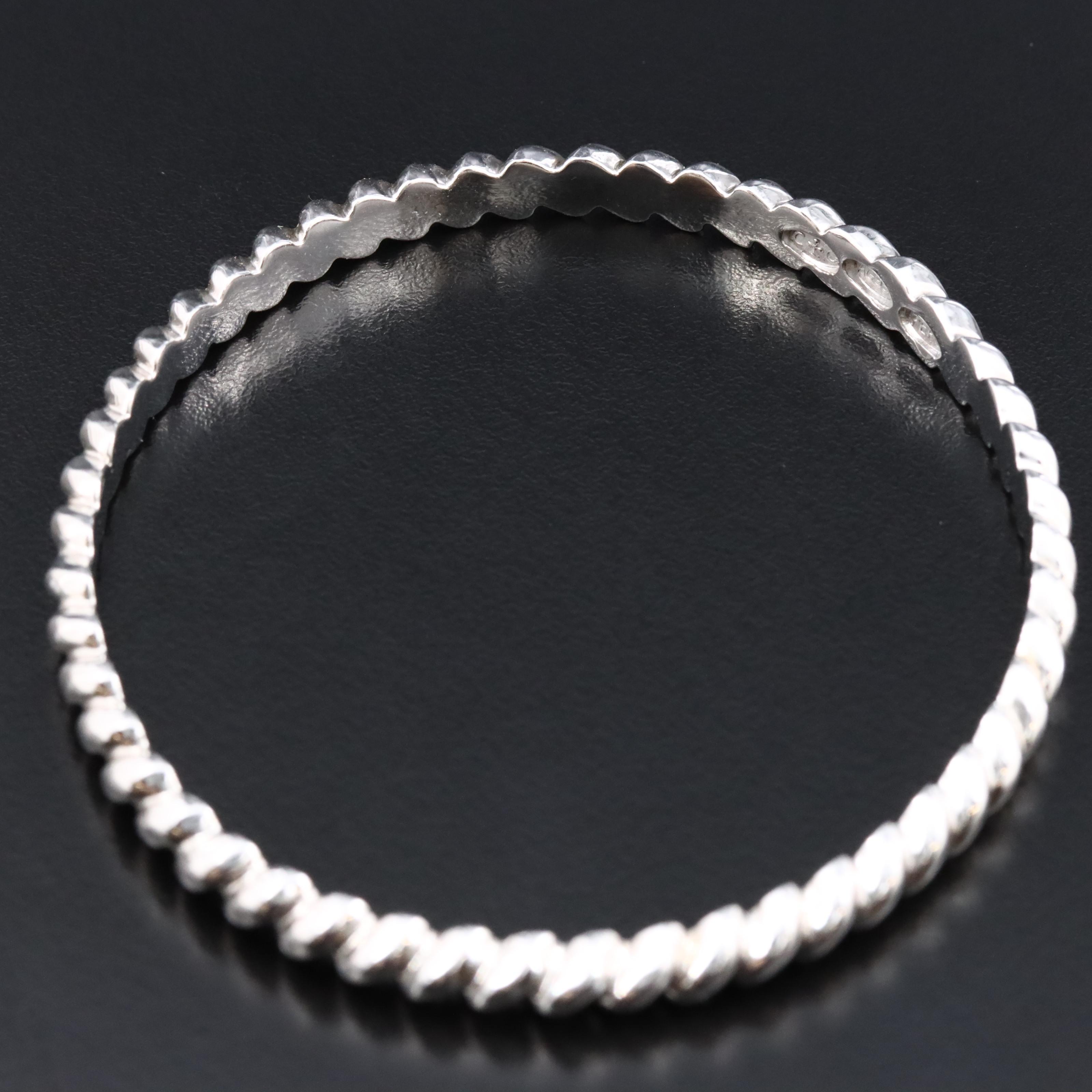 Sterling Fluted Bangle Bracelet