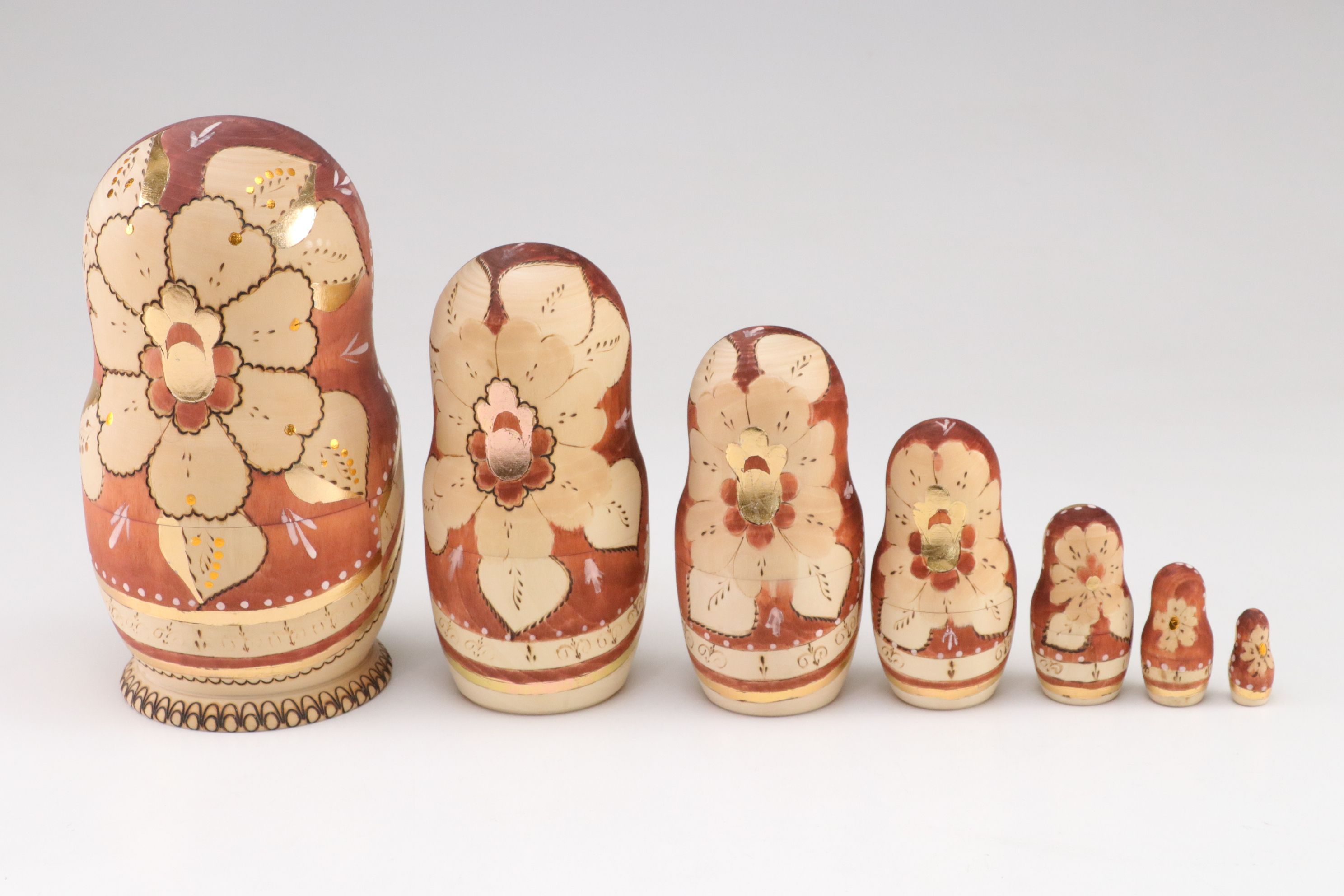 Russian Hand-Painted Wooden Matryoshka Dolls