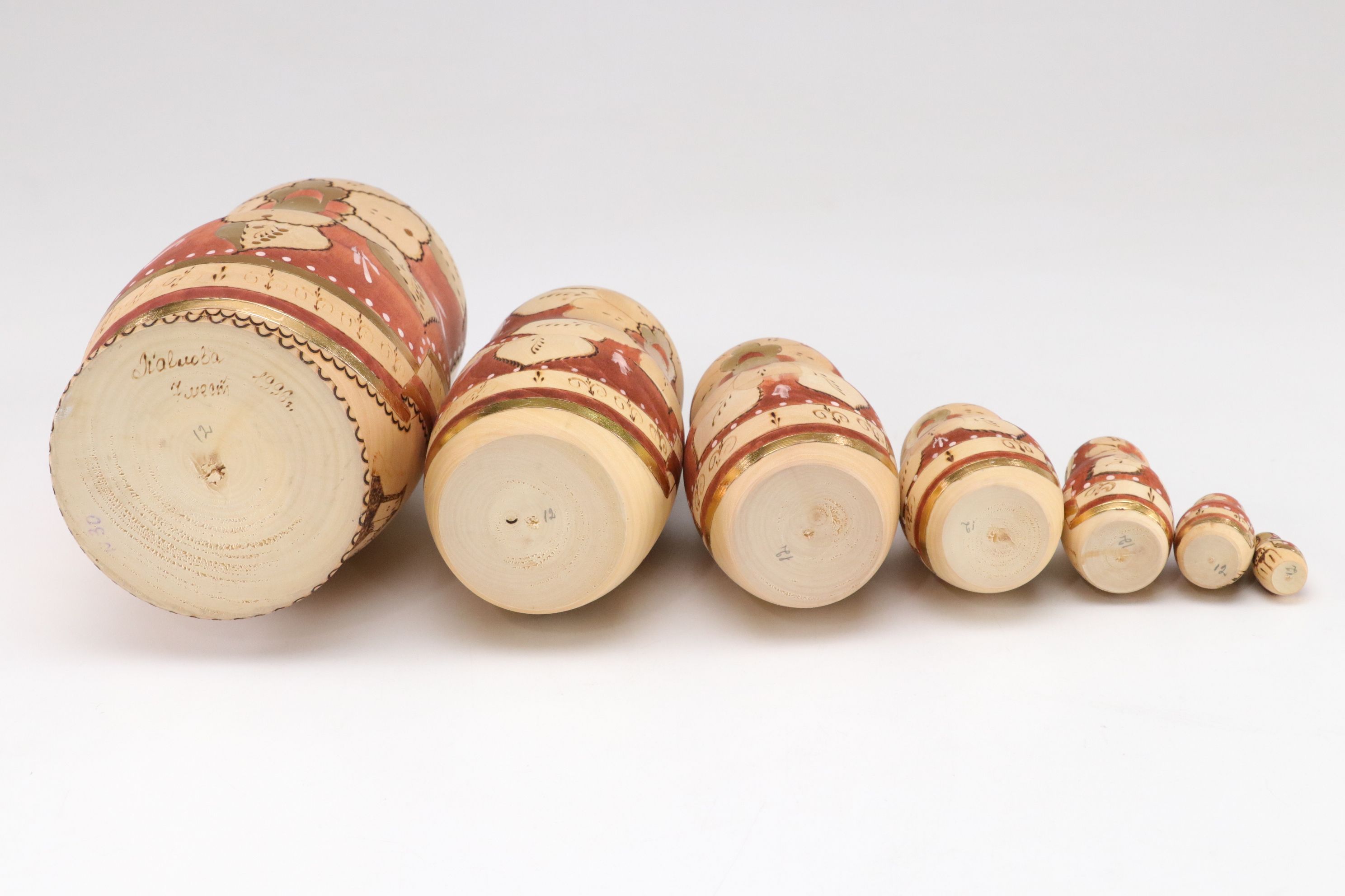 Russian Hand-Painted Wooden Matryoshka Dolls